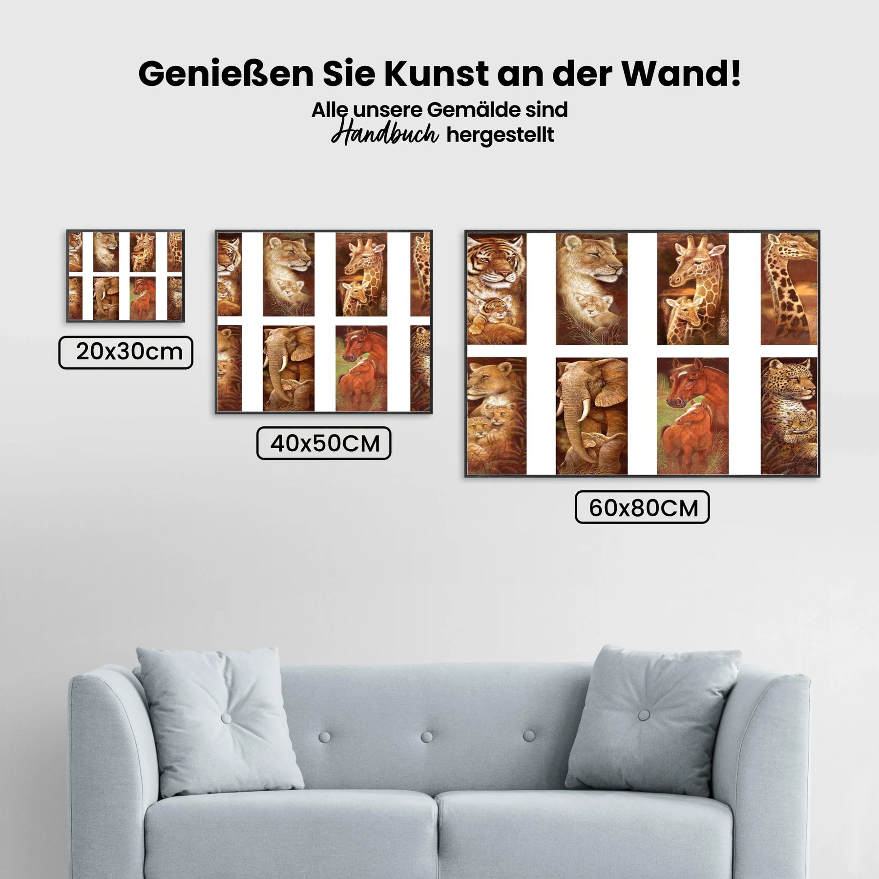 6 Arten Von Tieren - Malen nach Zahlen