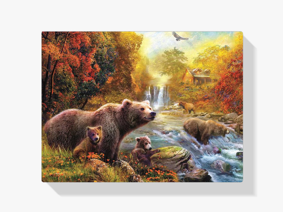 Bär Mit Kindern - Malen nach Zahlen