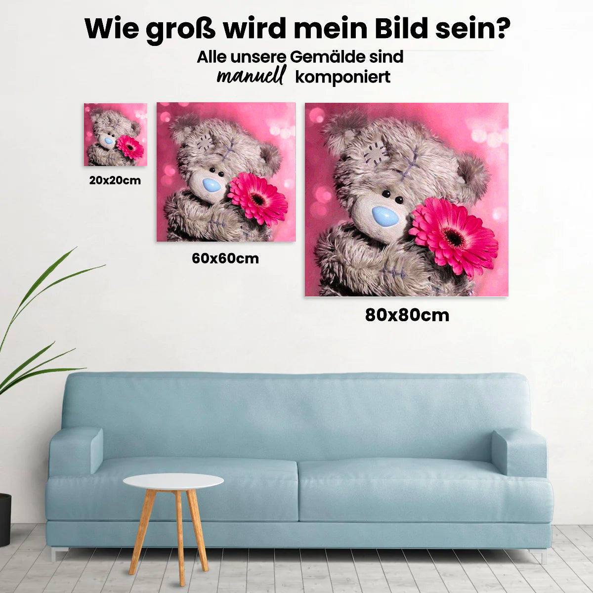 Bär mit Blume - Malen nach Zahlen