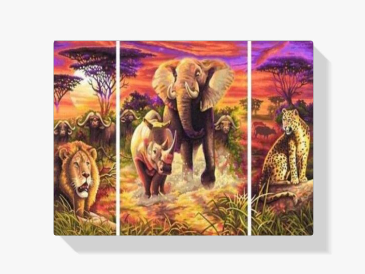 Big Five | 3 Teile - Malen nach Zahlen