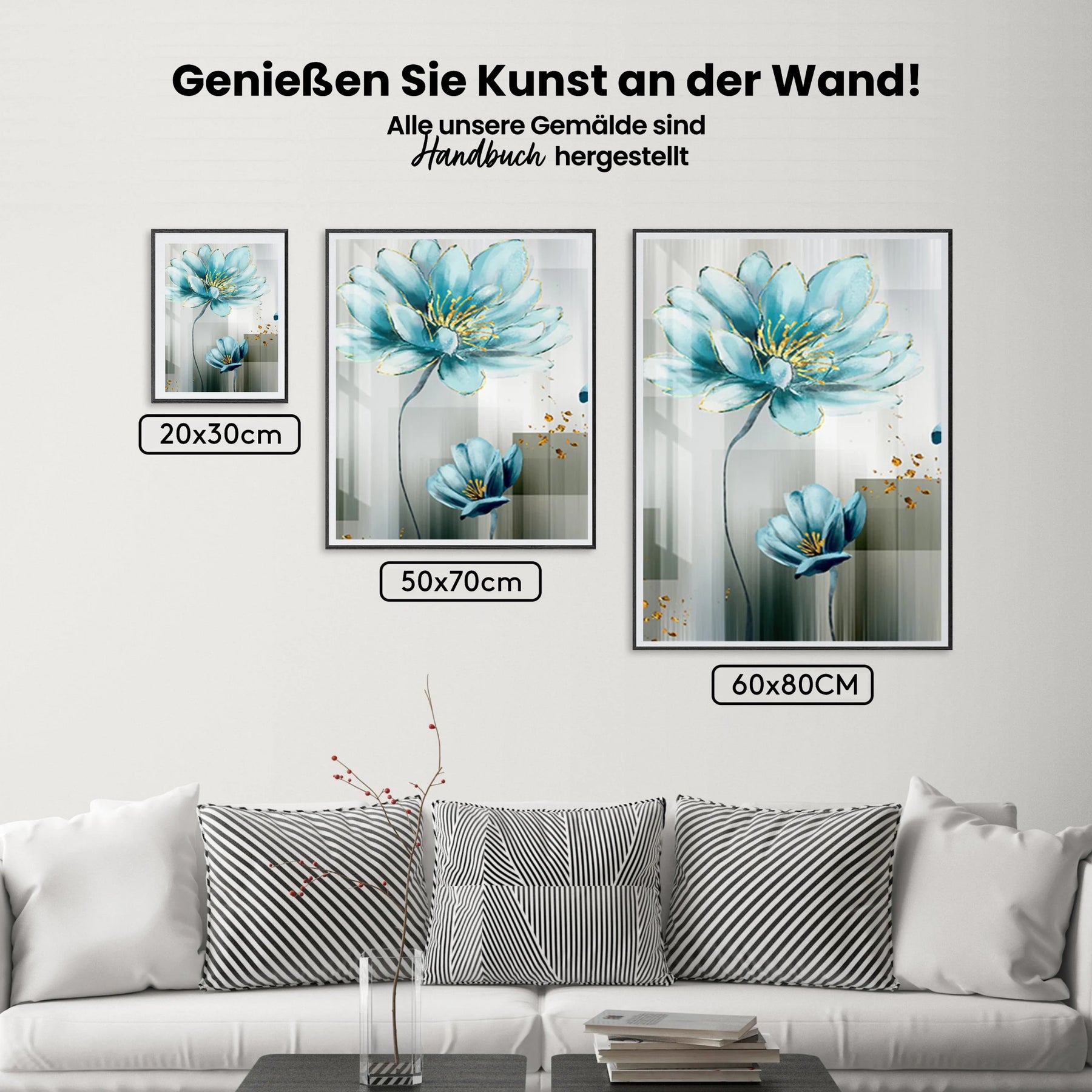 Blaue Blumen - Malen nach Zahlen