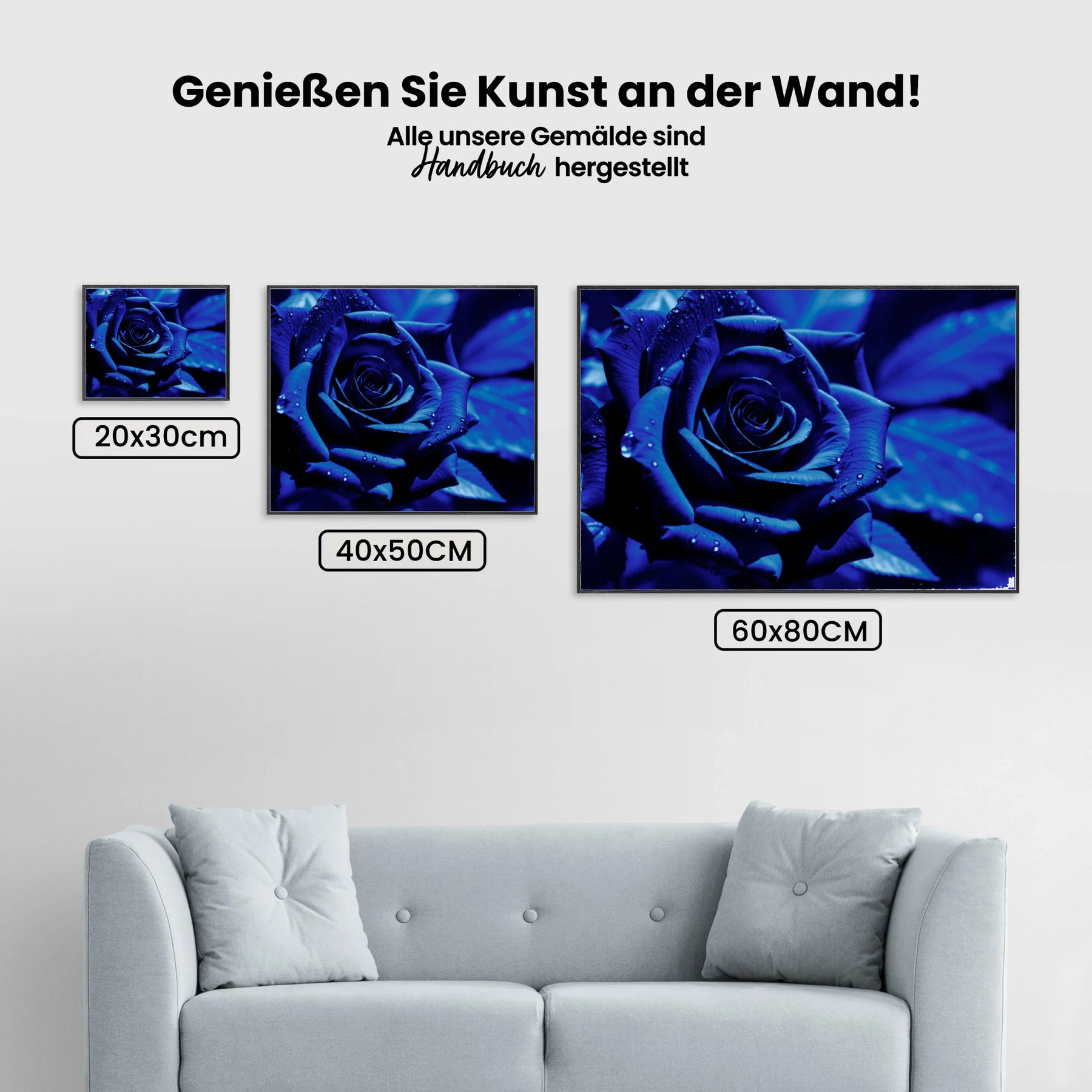 Blaue Rose - Malen nach Zahlen