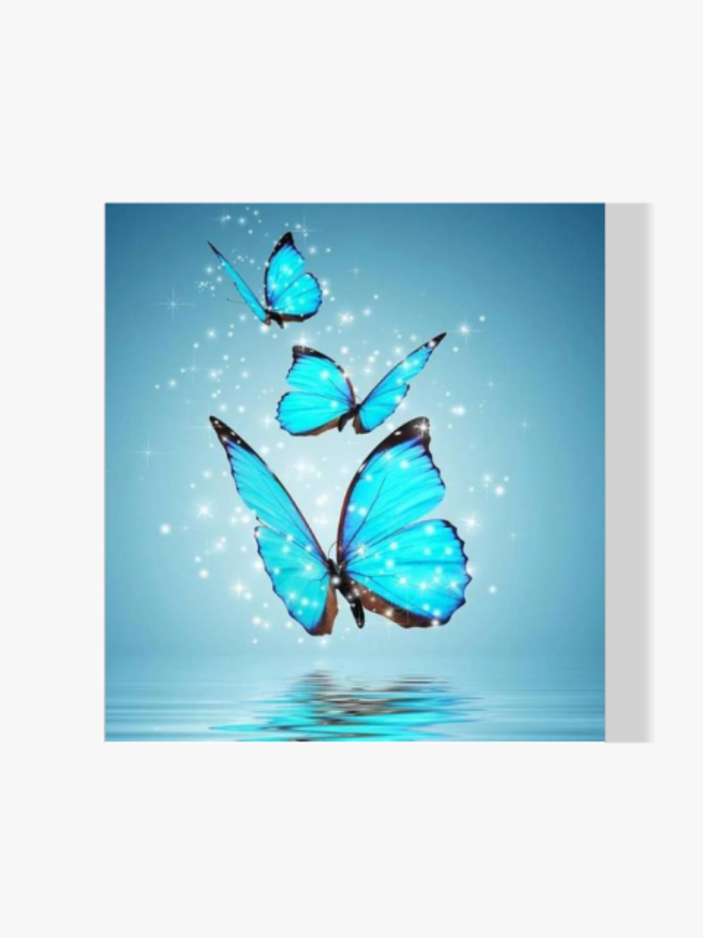 Blaue Schmetterlinge aus dem Wasser - Malen nach Zahlen