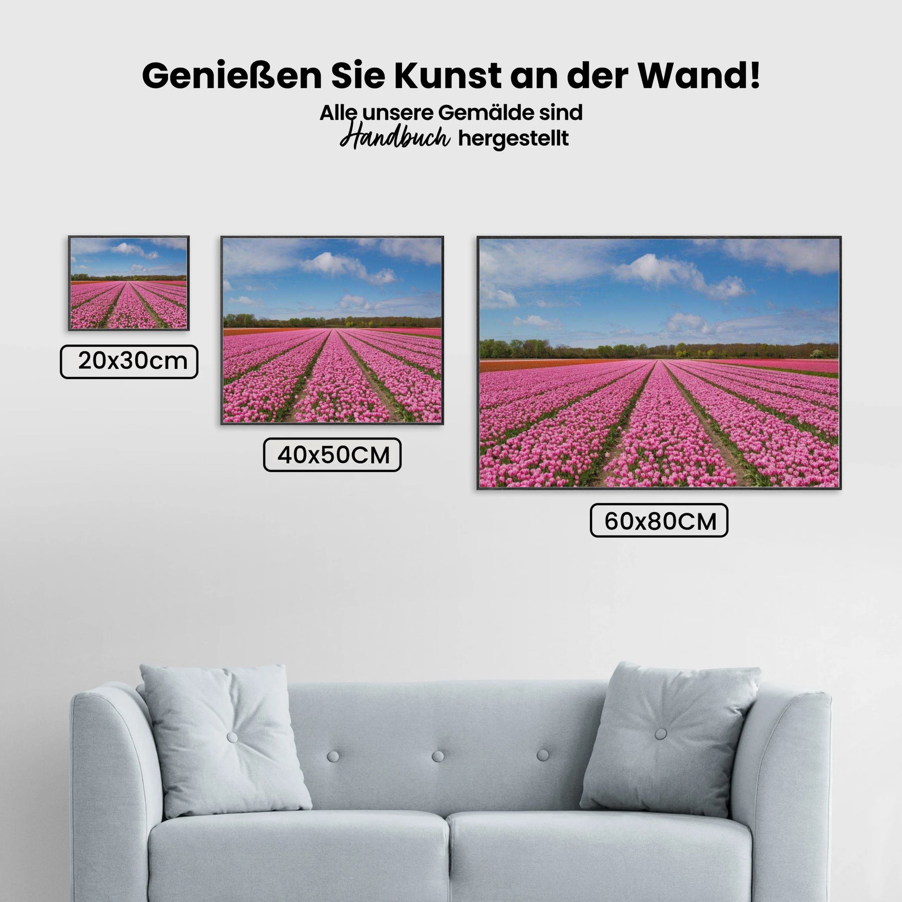 Das rosa Blumenfeld - Malen nach Zahlen