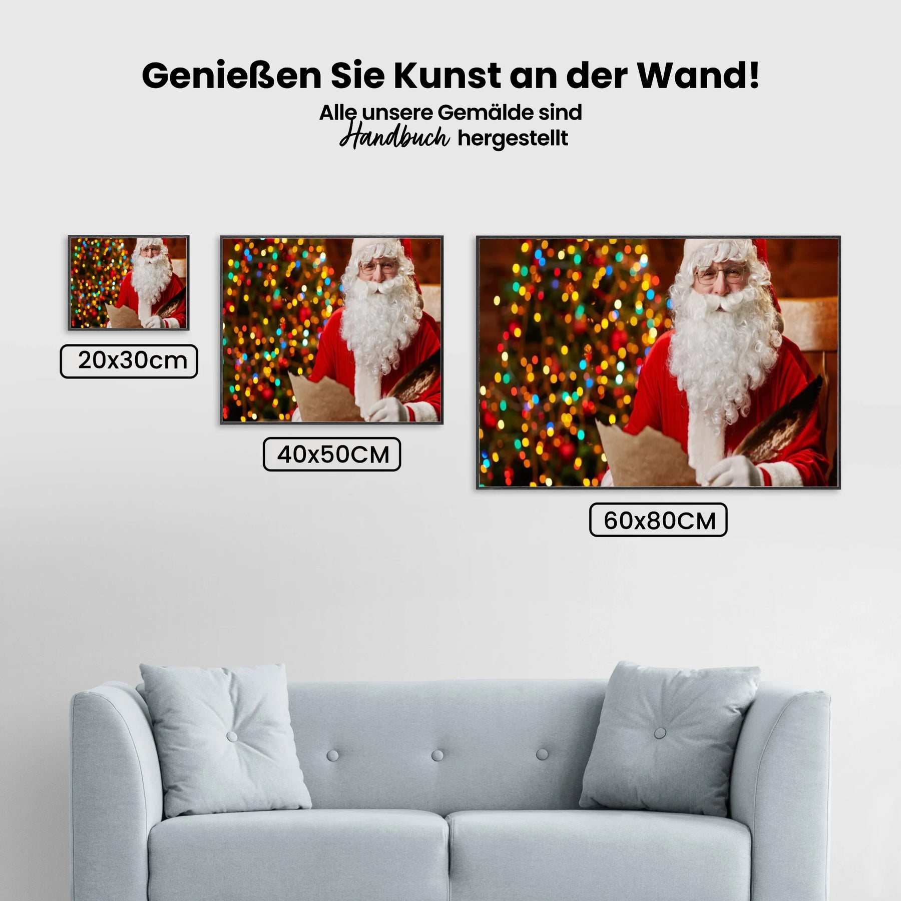Der Weihnachtsmann und der Weihnachtsbaum - Malen nach Zahlen
