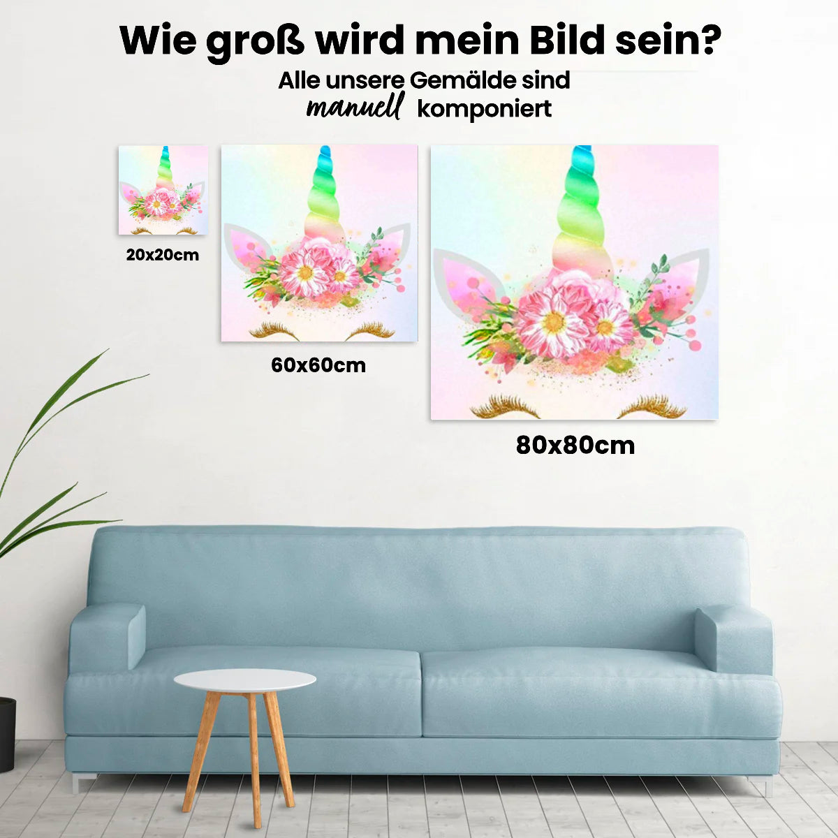 Einhorn-Blumen - Malen nach Zahlen