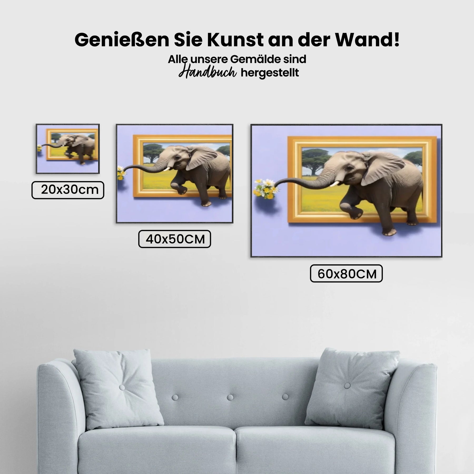 Elefant 3D - Malen nach Zahlen