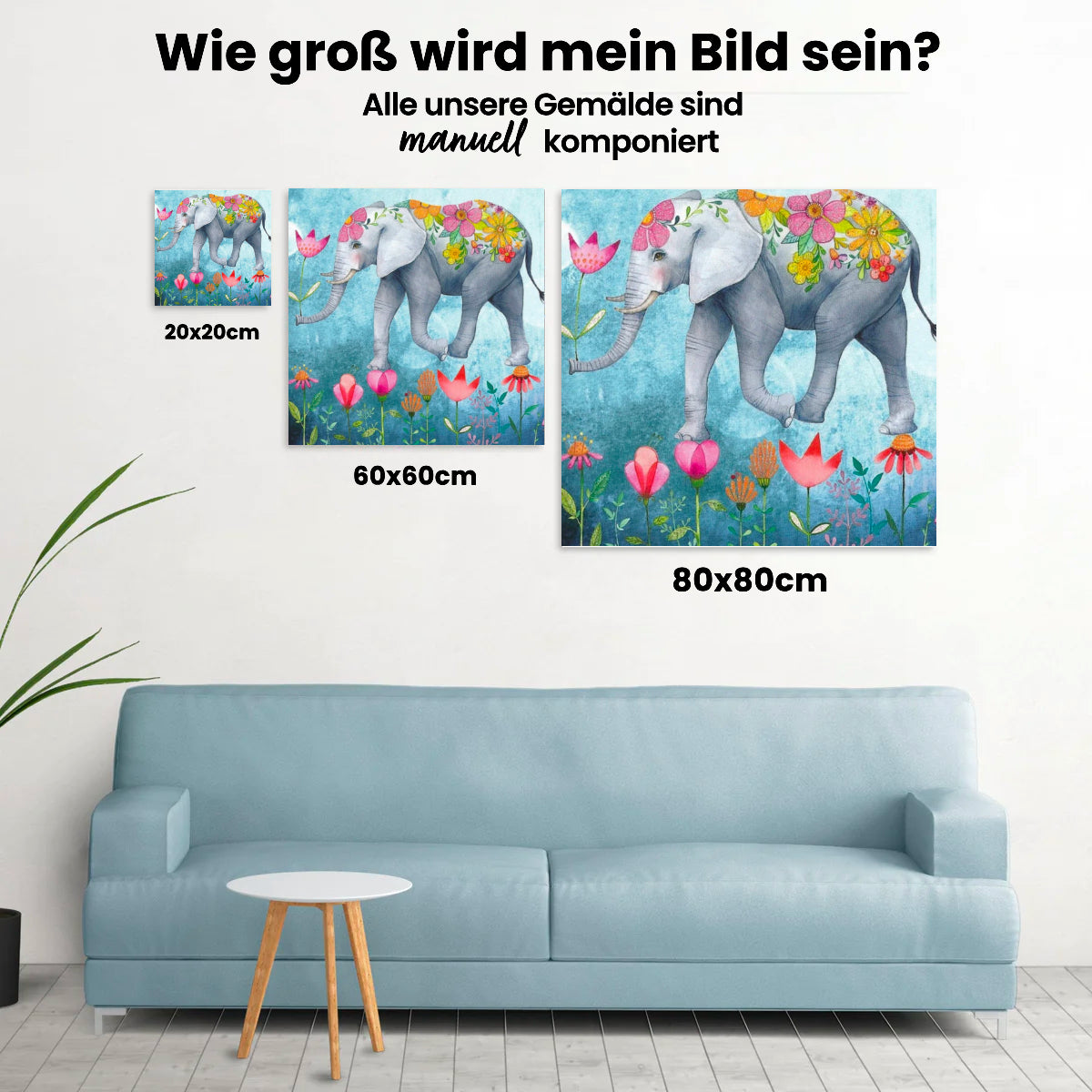 Elefanten - Malen nach Zahlen