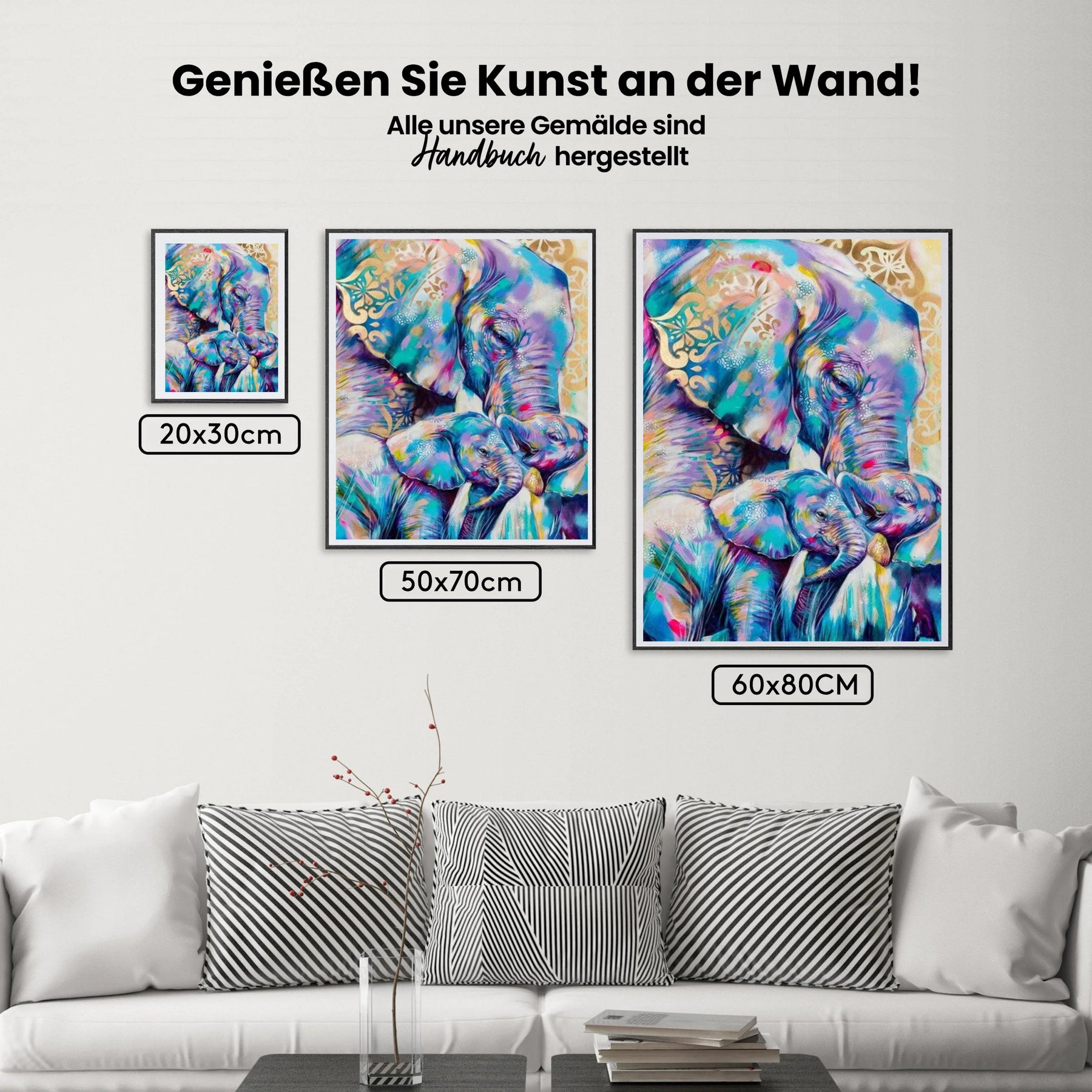 Elefanten - Malen nach Zahlen