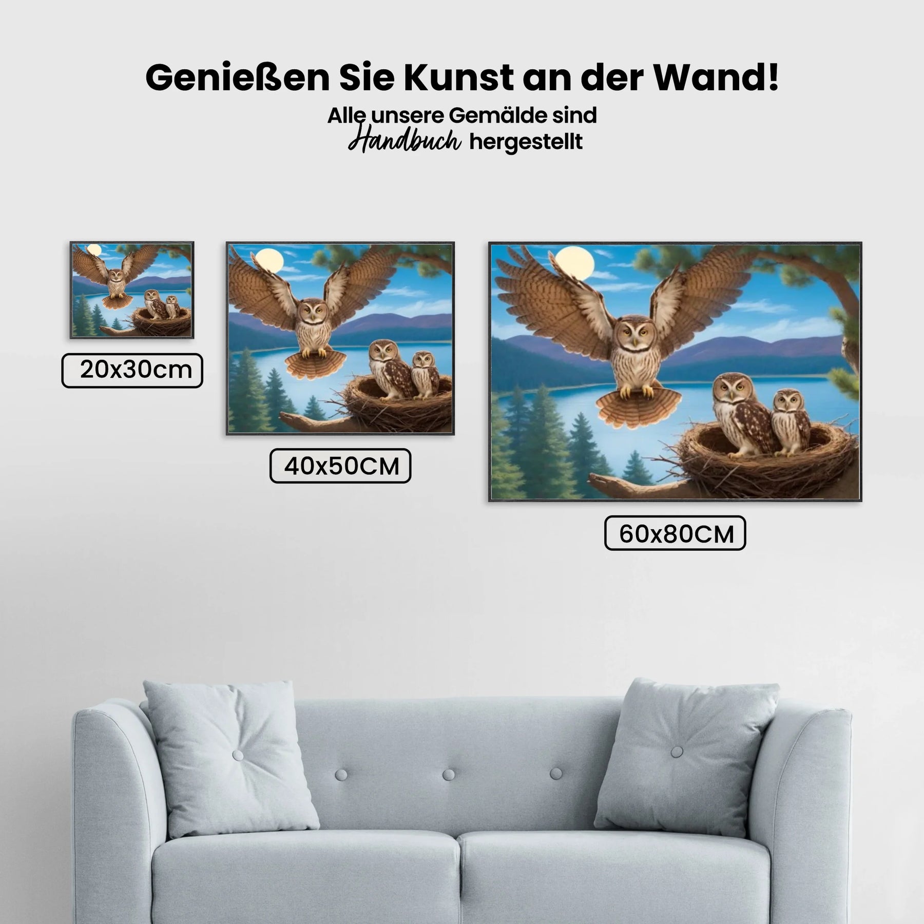 Eulen - Malen nach Zahlen