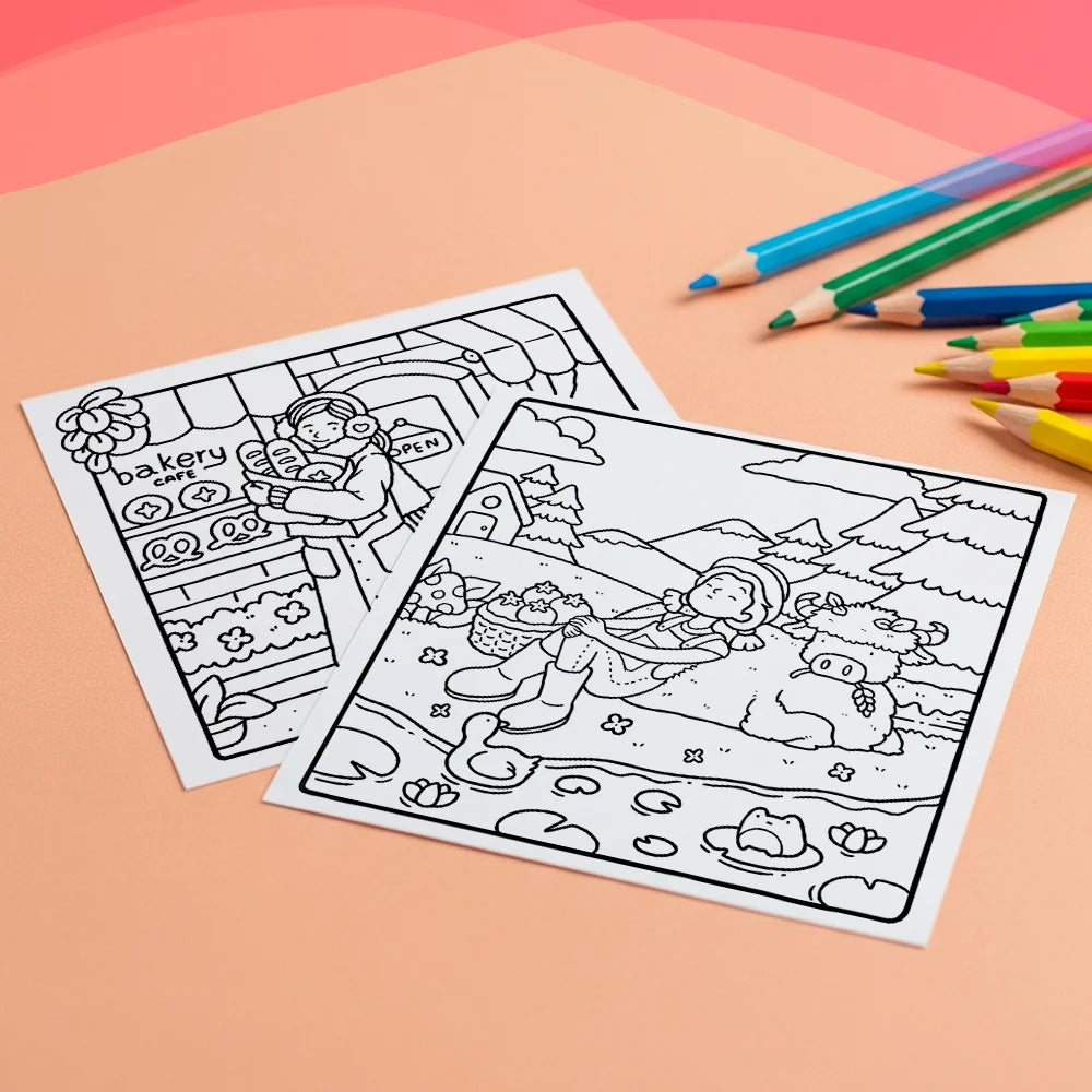 Måla efter siffror - 6 minimålningar | Set med abstrakta affirmationer