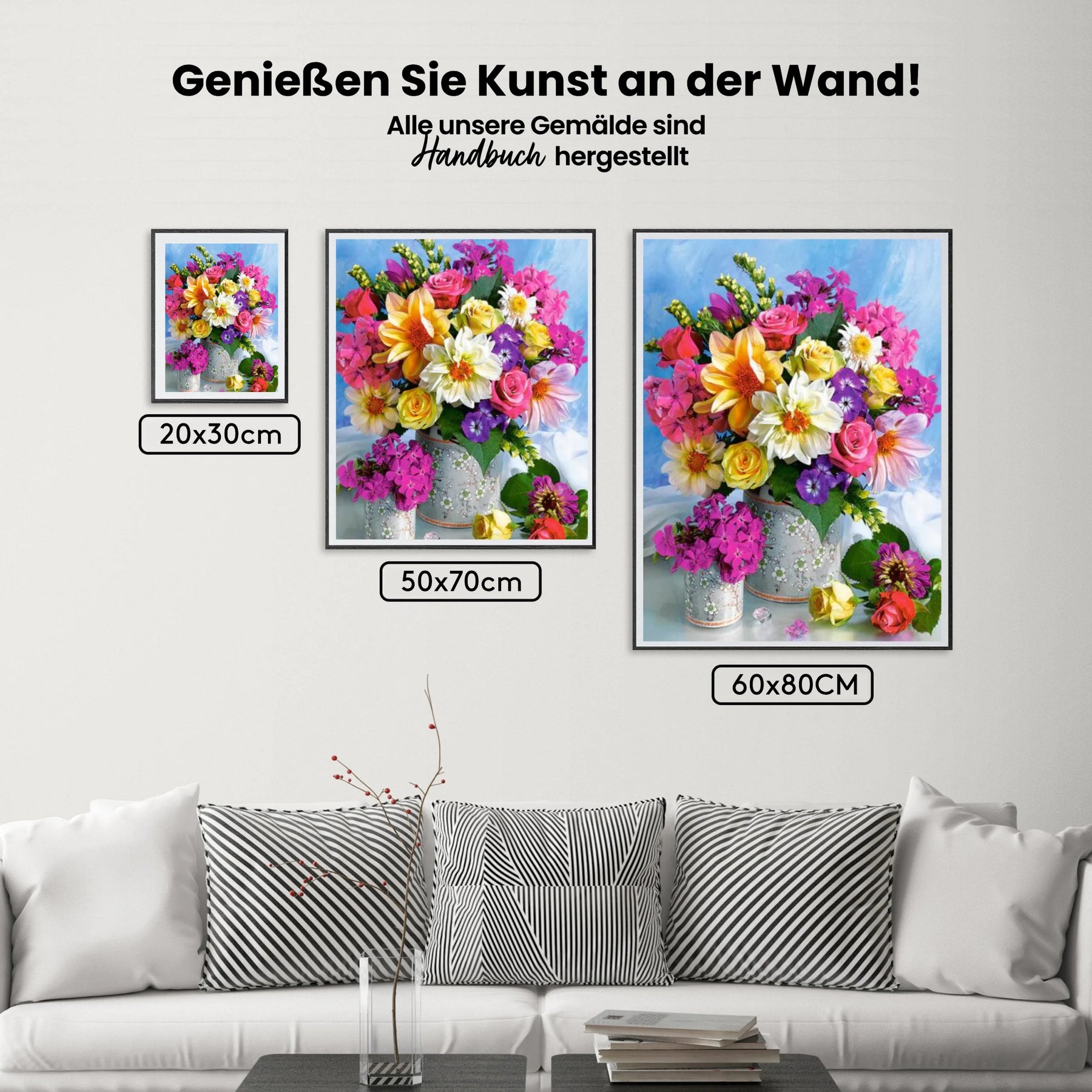 Farbenfrohe Blumen - Malen nach Zahlen