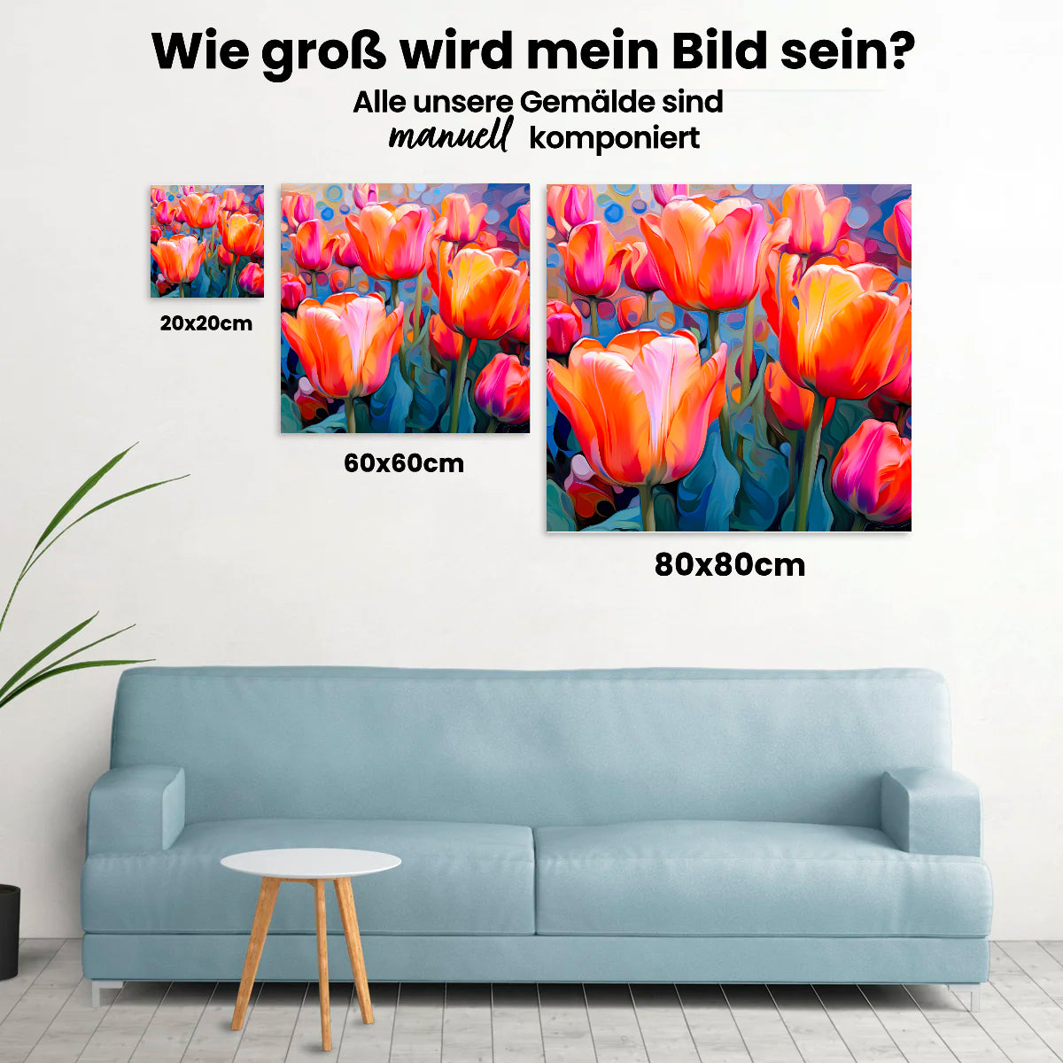 Farbige Tulpen - Malen nach Zahlen