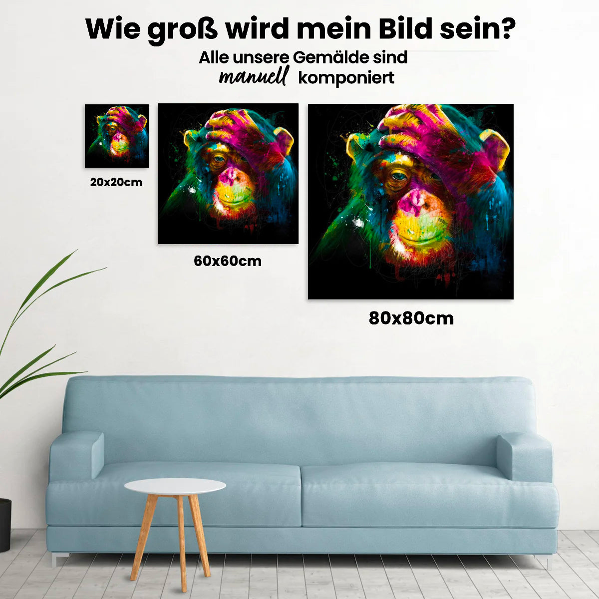 Farbiger Affe - Malen nach Zahlen
