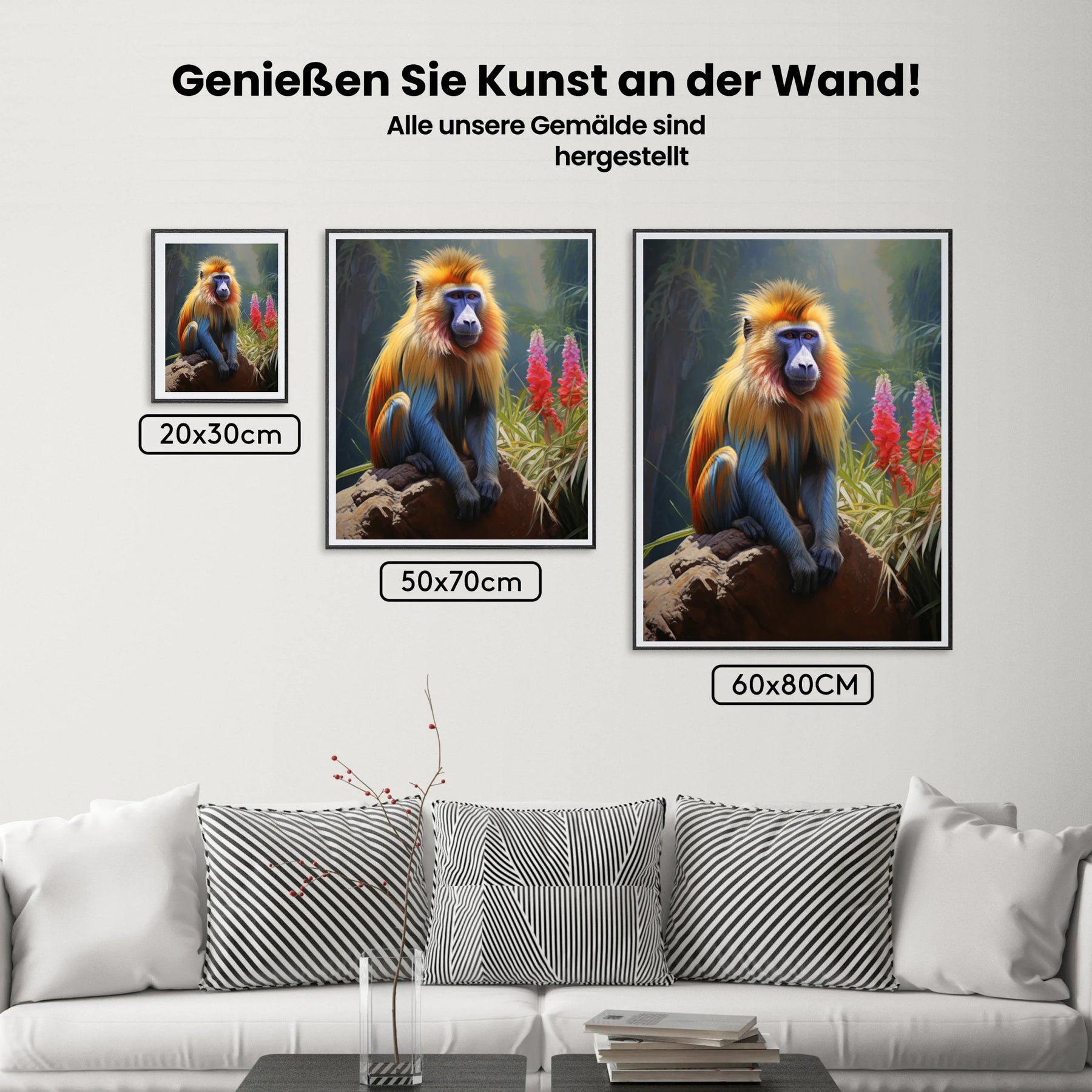 Farbiger Mandrill - Malen nach Zahlen