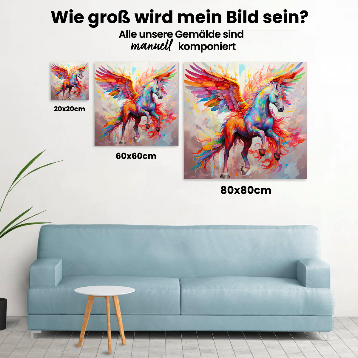 Farbiger Pegasus - Malen nach Zahlen