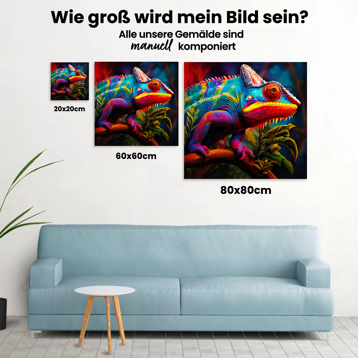 Farbiges Chamäleon - Malen nach Zahlen
