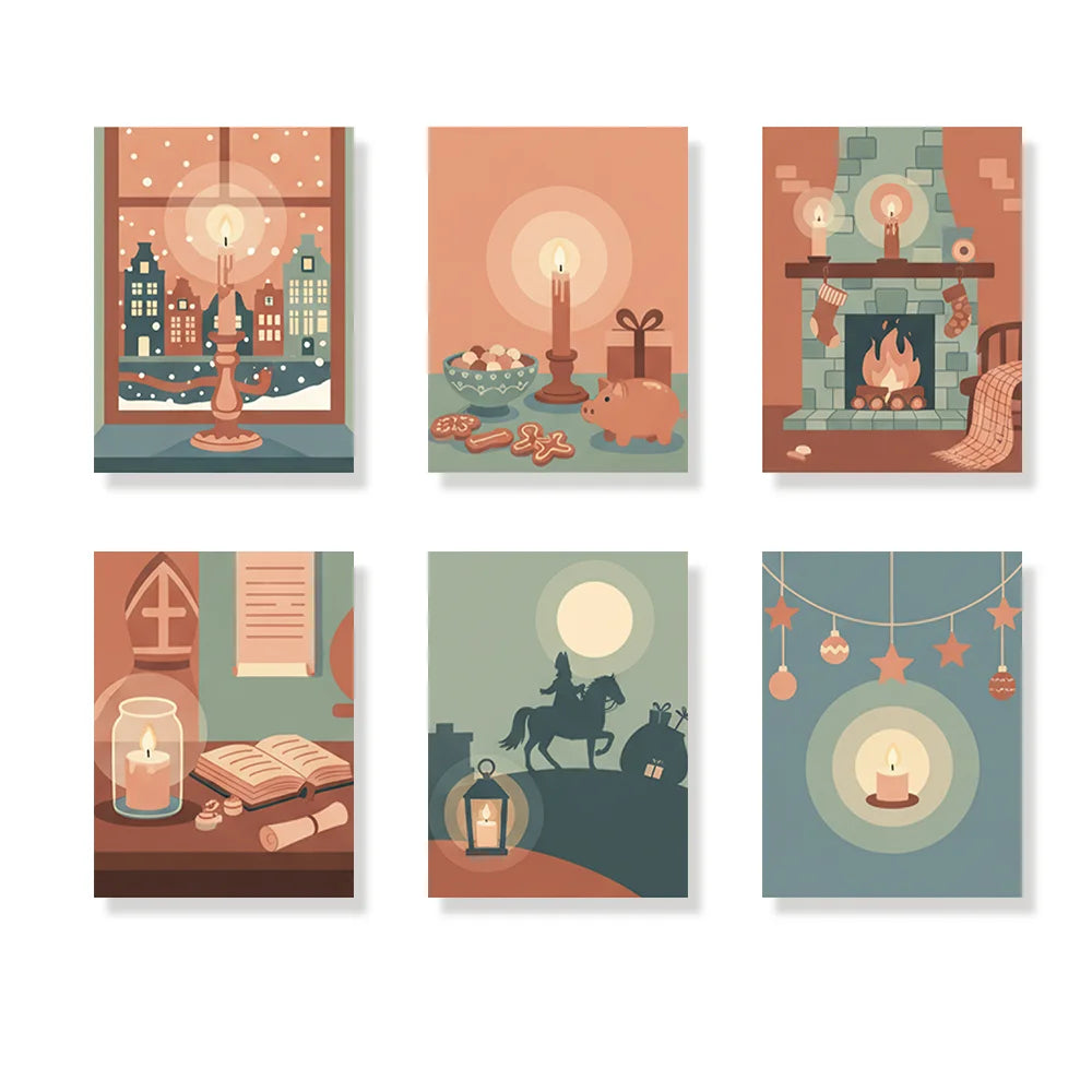 Måla efter siffror - 6 minimålningar | Set med abstrakta affirmationer