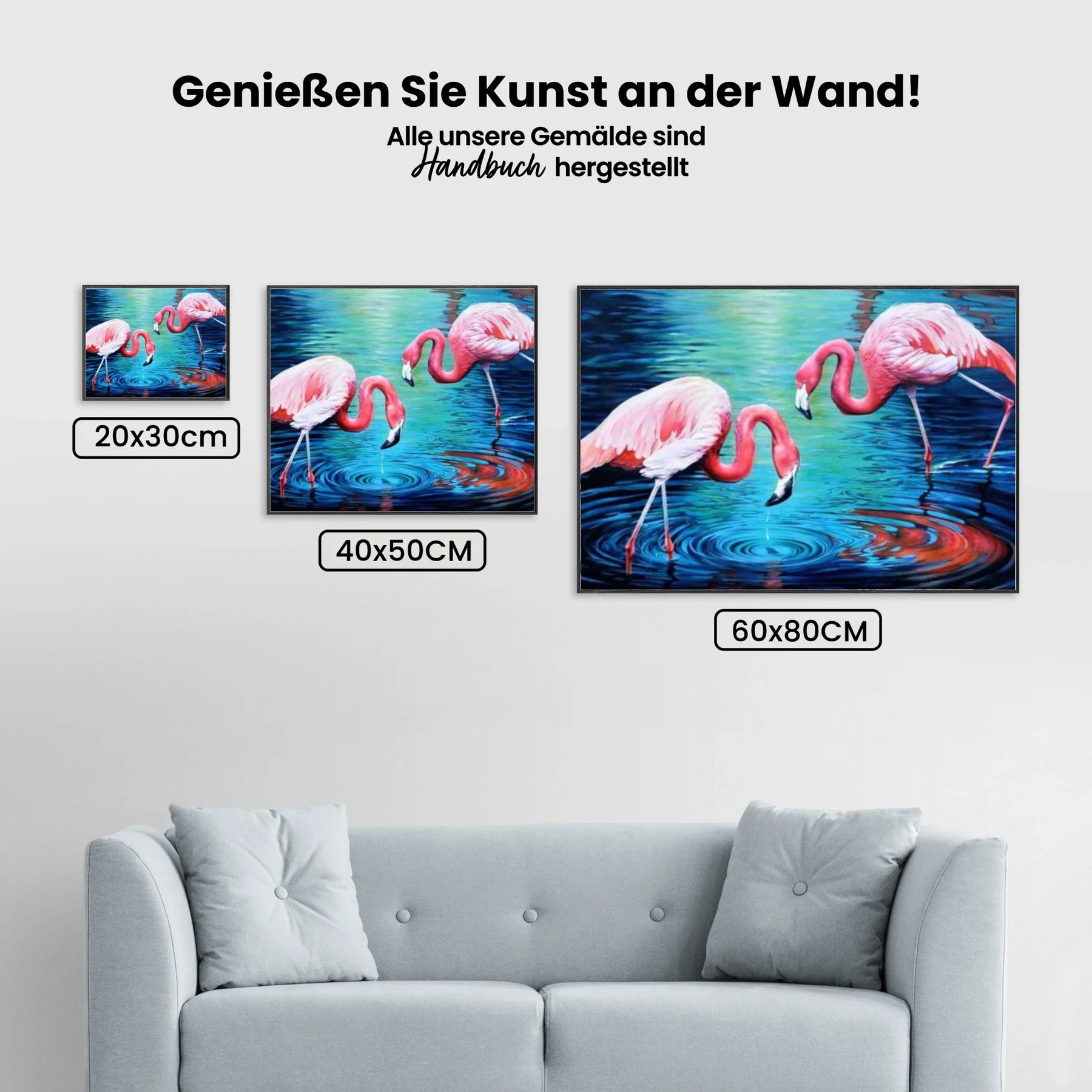 Flamingos im Wasser - Malen nach Zahlen
