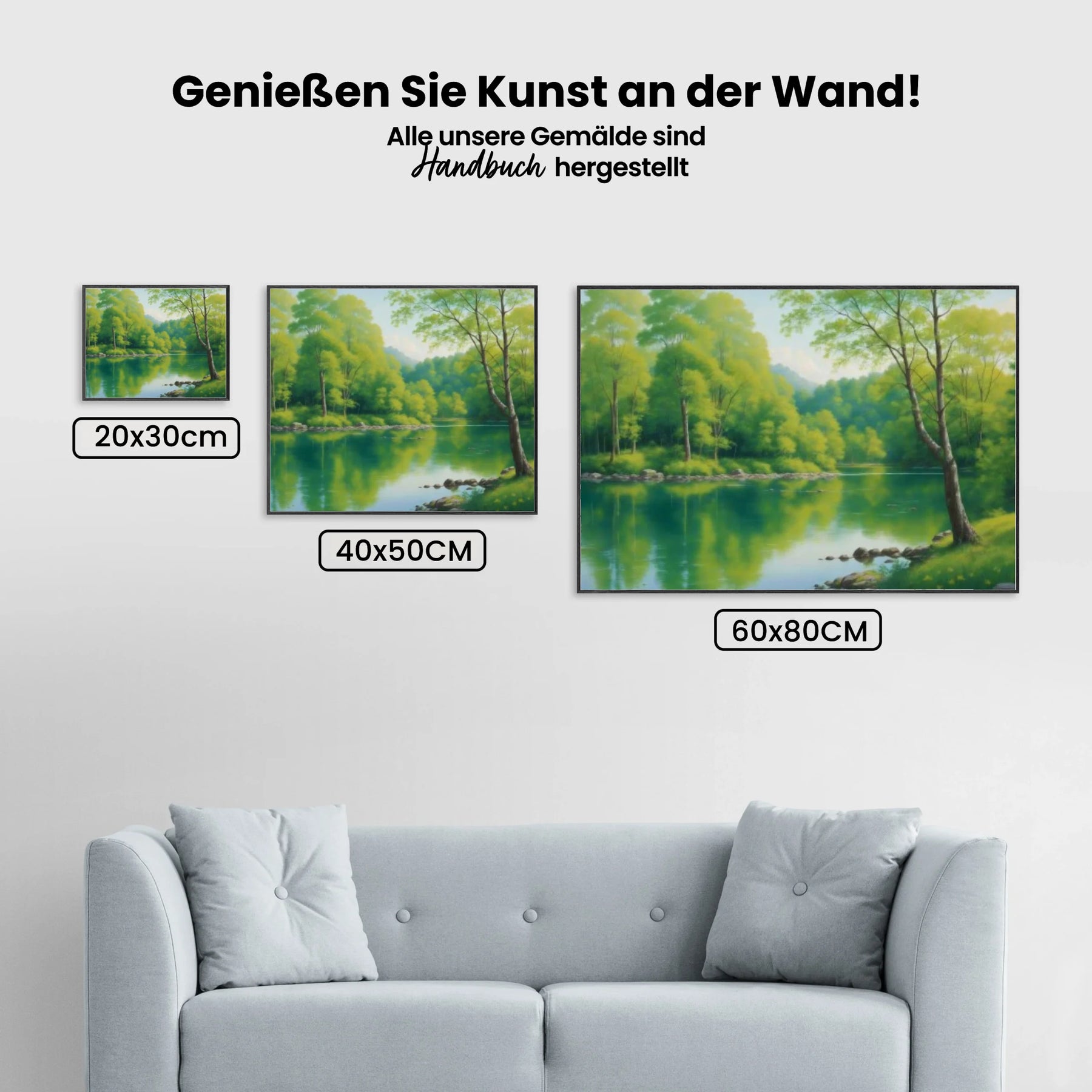 Fluss Grüner Wald - Malen nach Zahlen