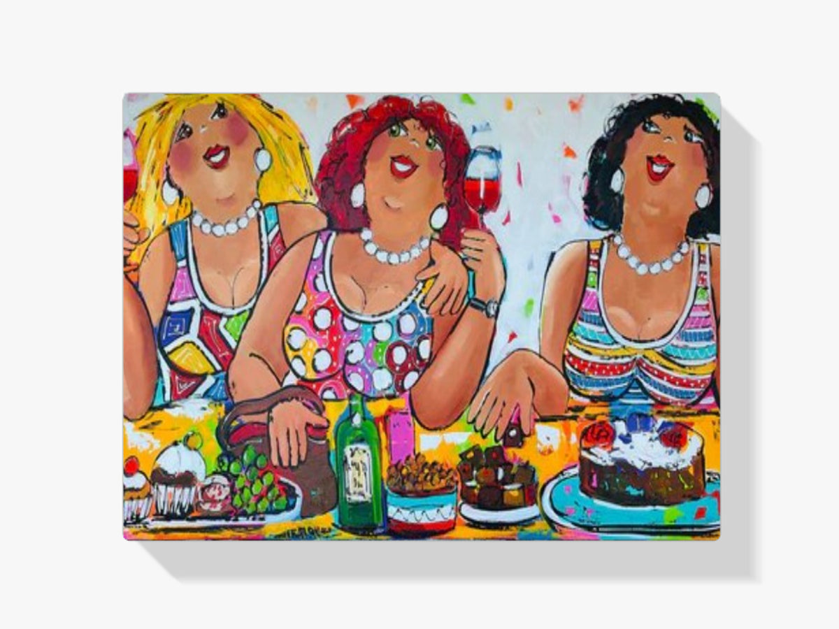 Fröhliche Malerei - Dicke Damen Getränke - Malen nach Zahlen