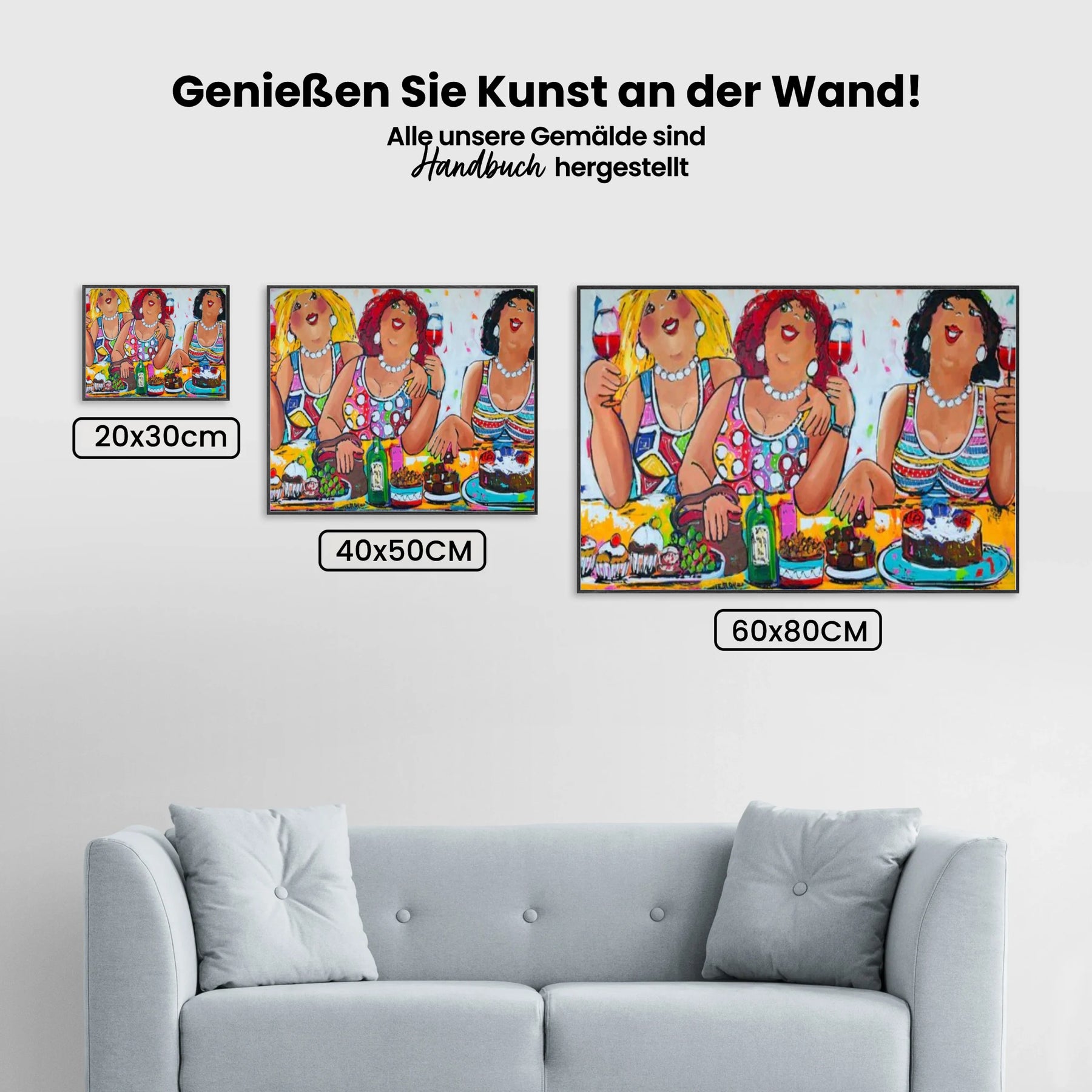 Fröhliche Malerei - Dicke Damen Getränke - Malen nach Zahlen