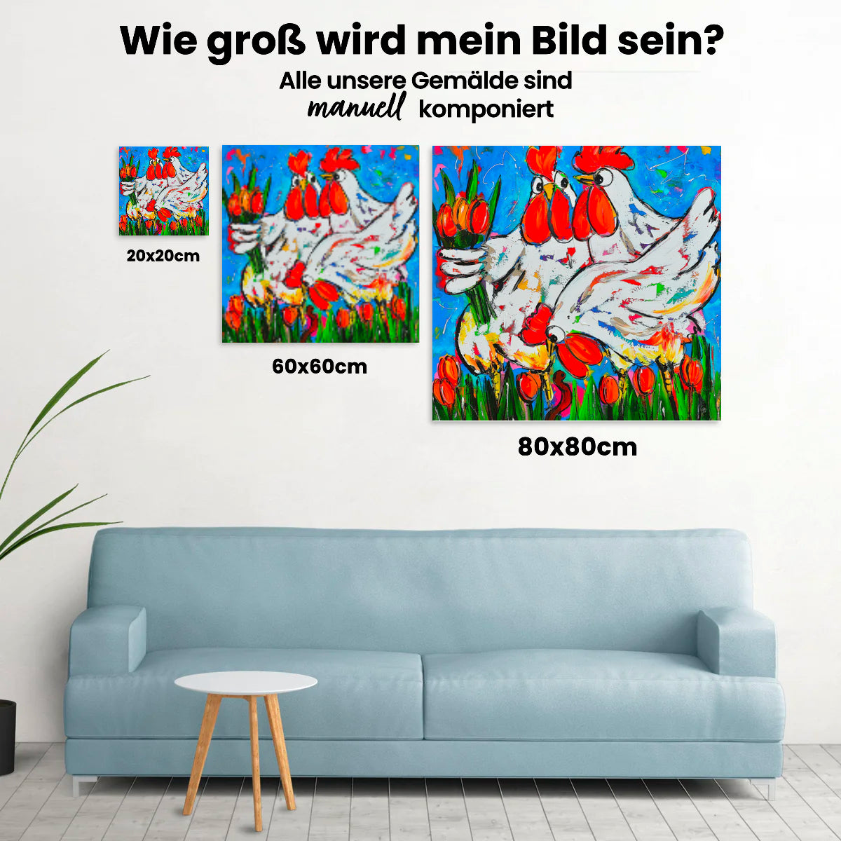 Fröhliche Malerei - Hühner - Malen nach Zahlen