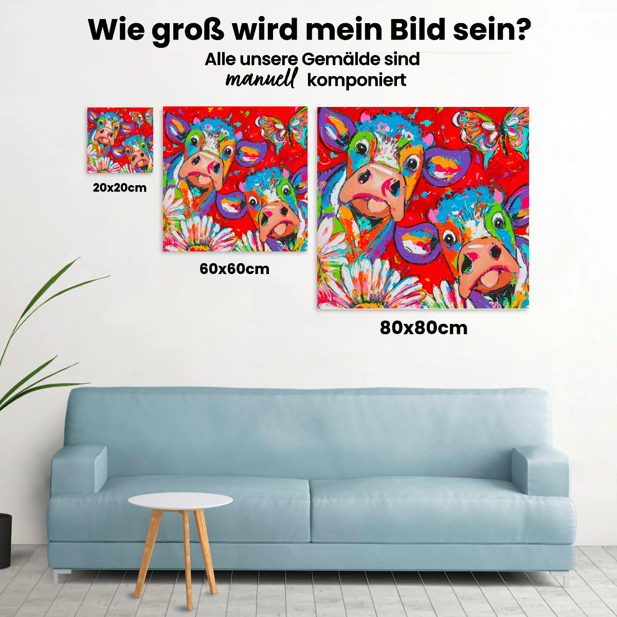Fröhliche Malerei - Rote Kühe - Malen nach Zahlen