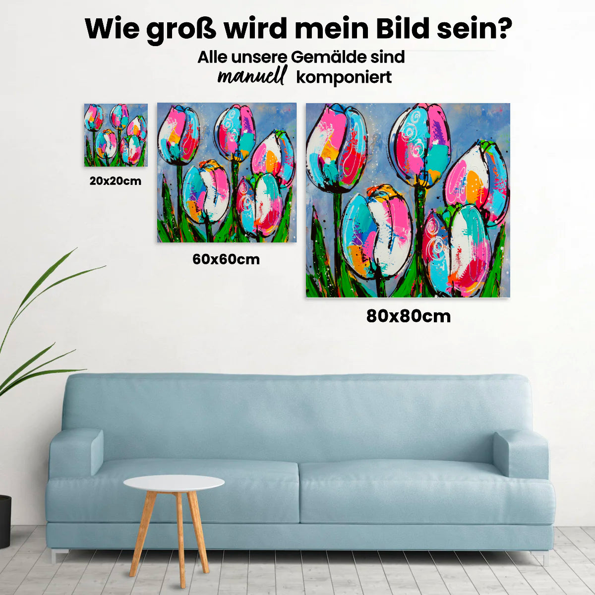 Fröhliche Malerei - Tulpen Blau - Malen nach Zahlen