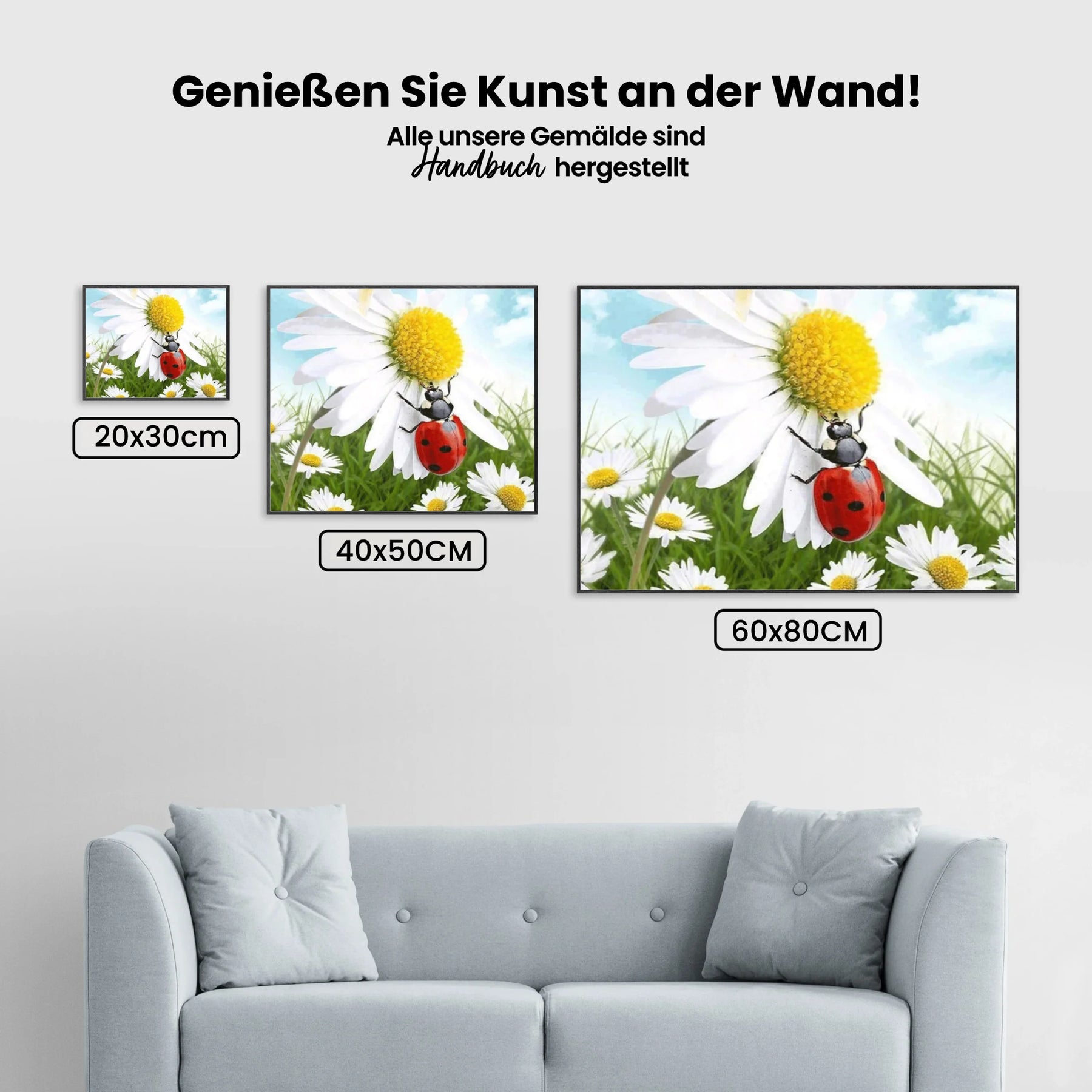 Gänseblümchen - Marienkäfer - Malen nach Zahlen
