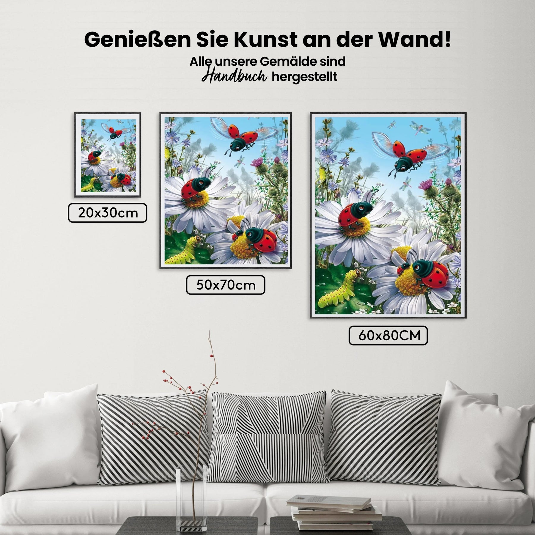 Gänseblümchen - Marienkäfer - Malen nach Zahlen