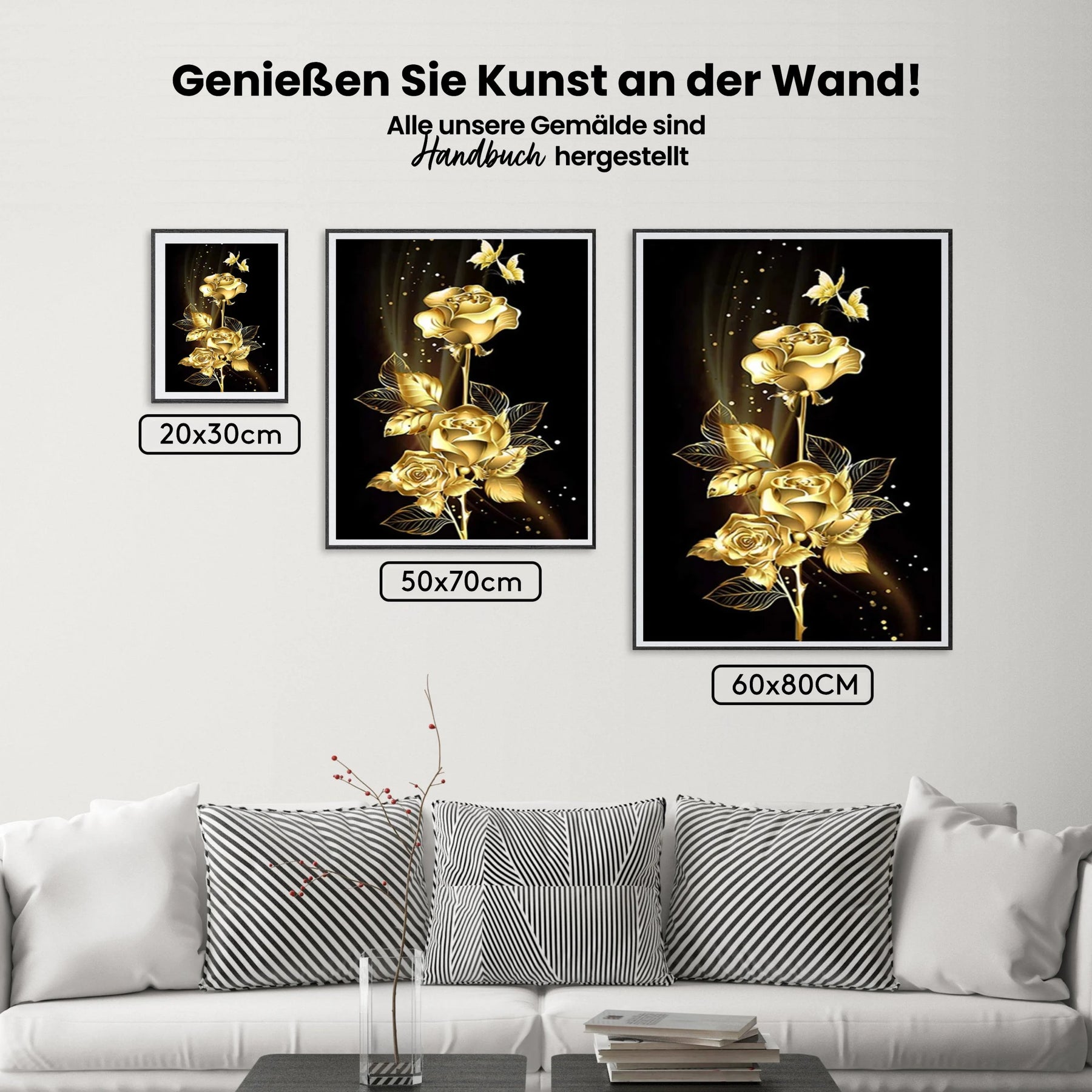 Goldene Rosen XL - Malen nach Zahlen