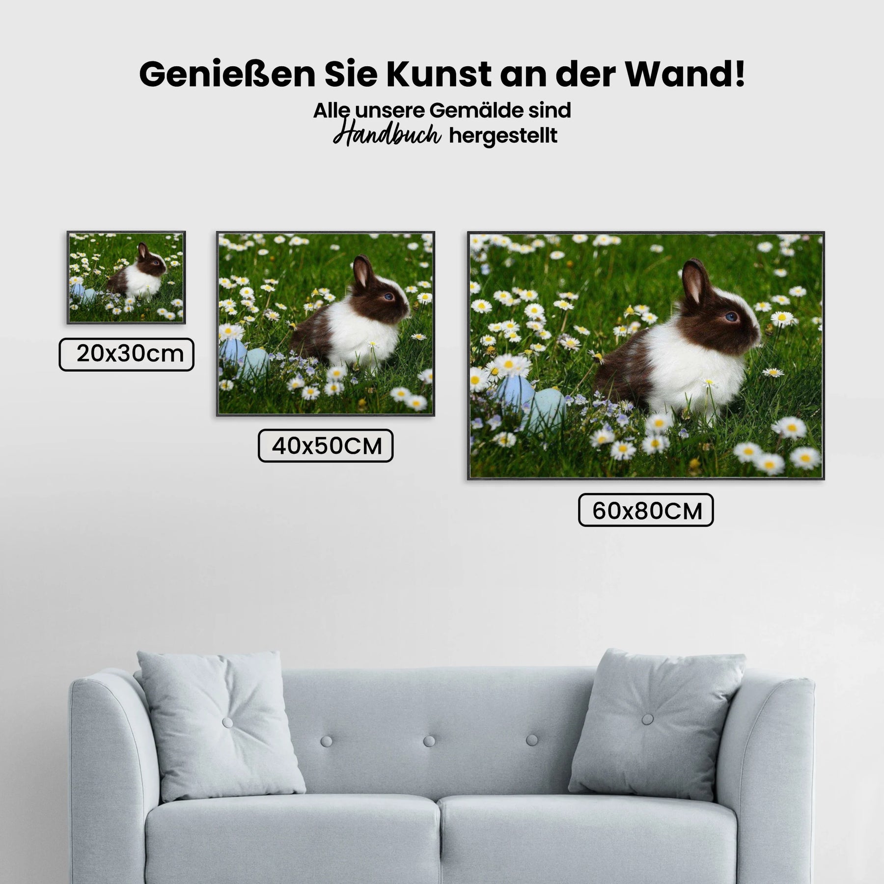 Hase mit Ostereiern - Malen nach Zahlen