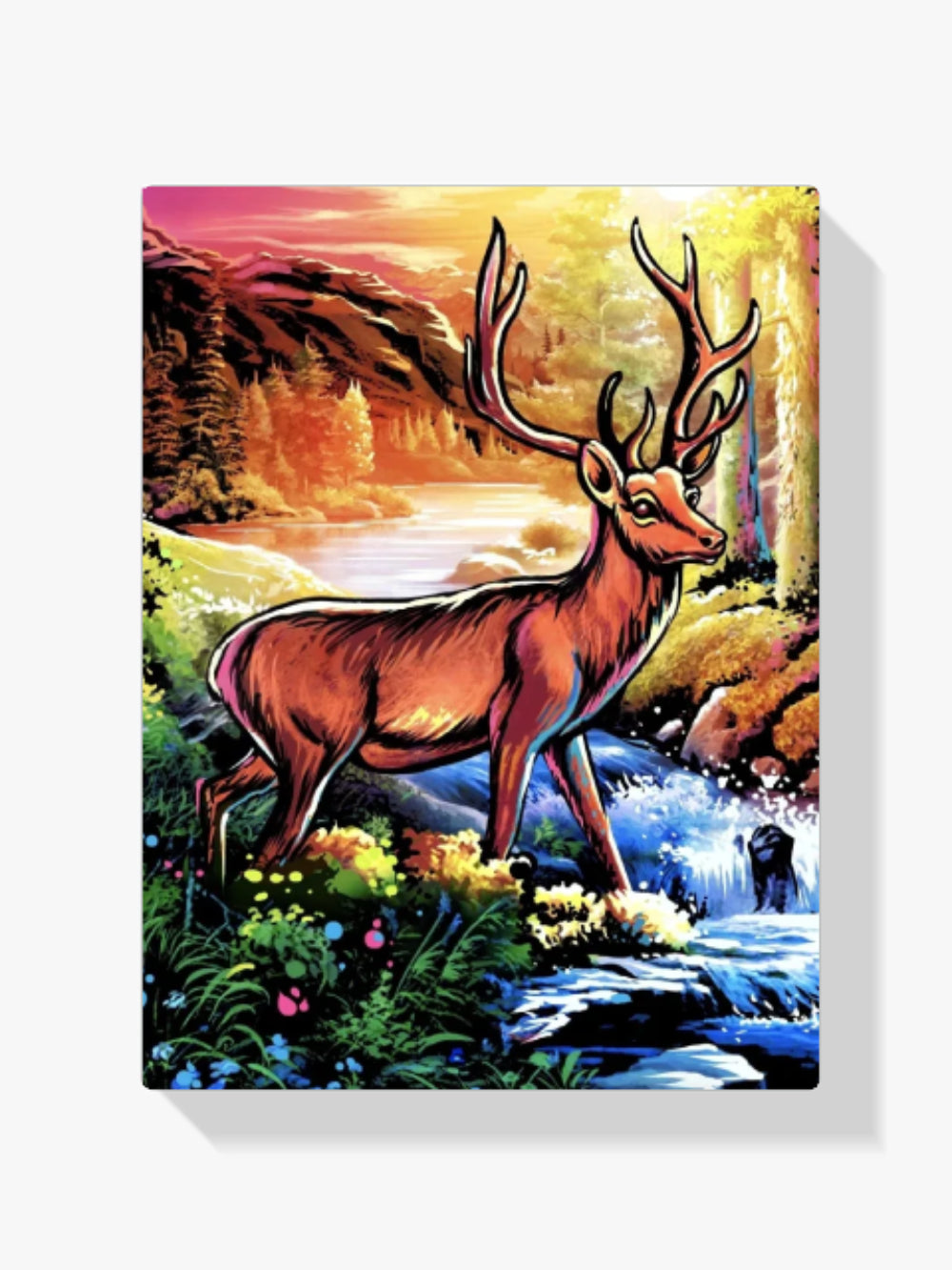 Hirsch am Fluss | Exklusives Design - Malen nach Zahlen