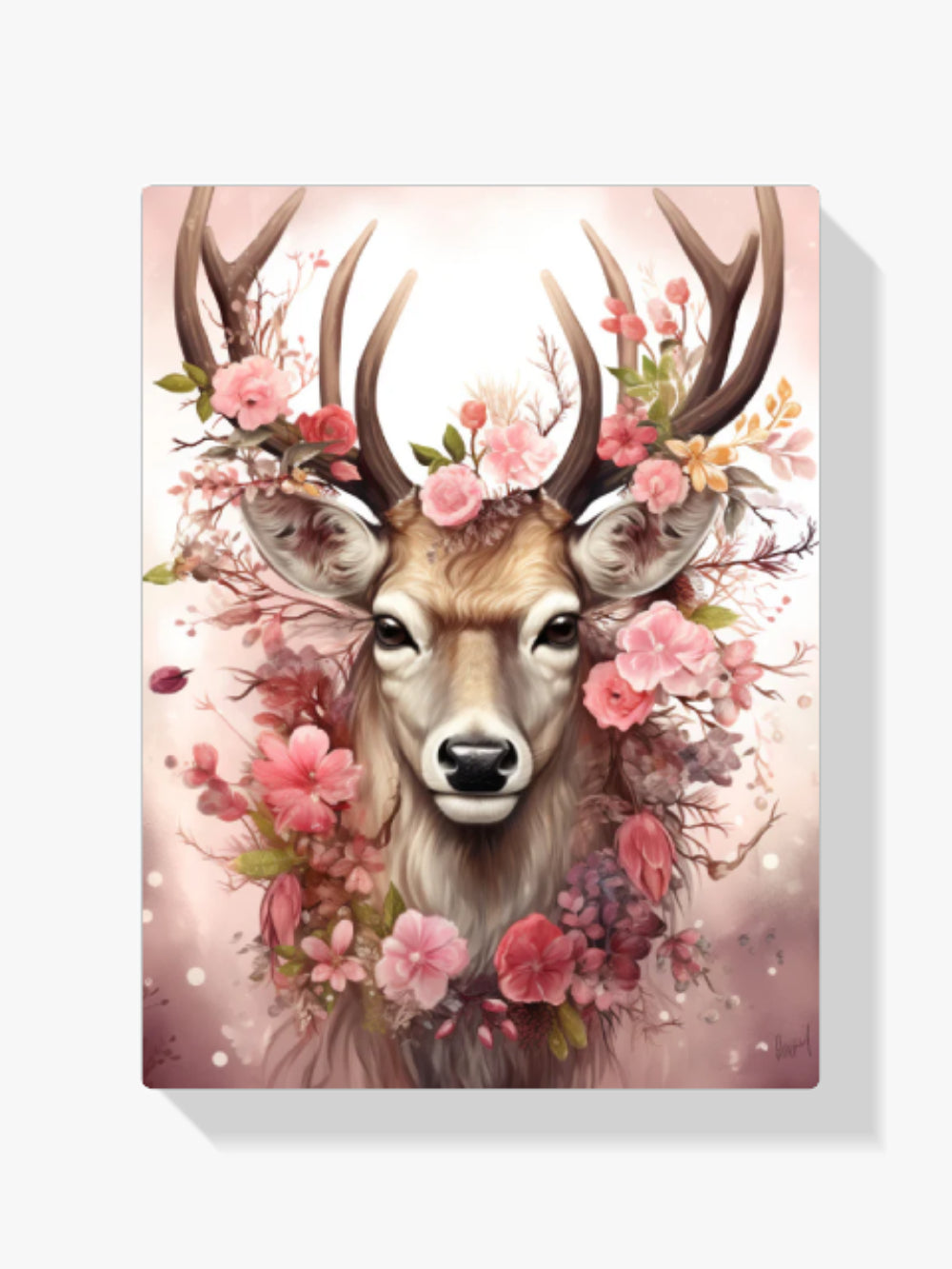 Hirsch in Blumen - Malen nach Zahlen