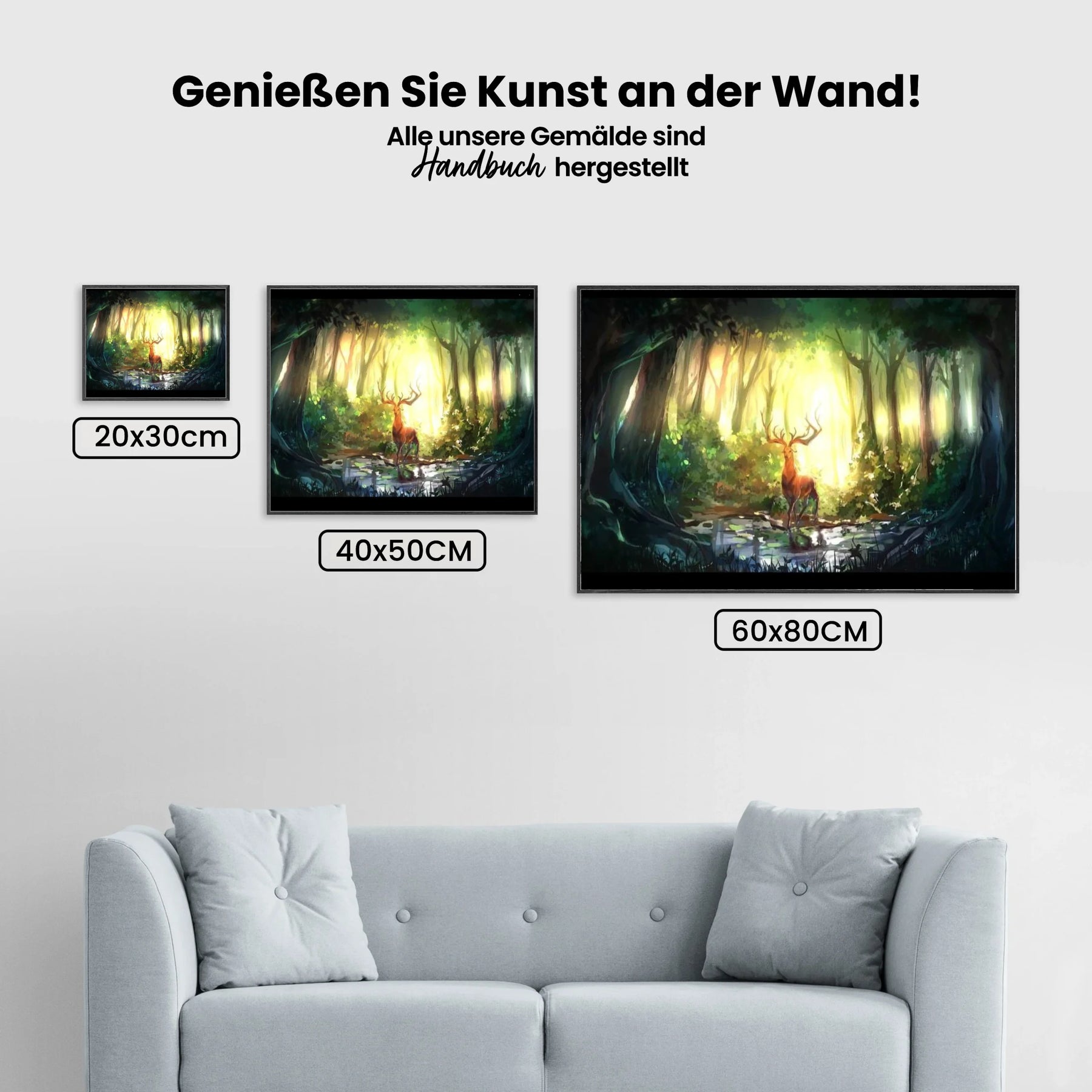 Hirsche im Majestic Forest - Malen nach Zahlen
