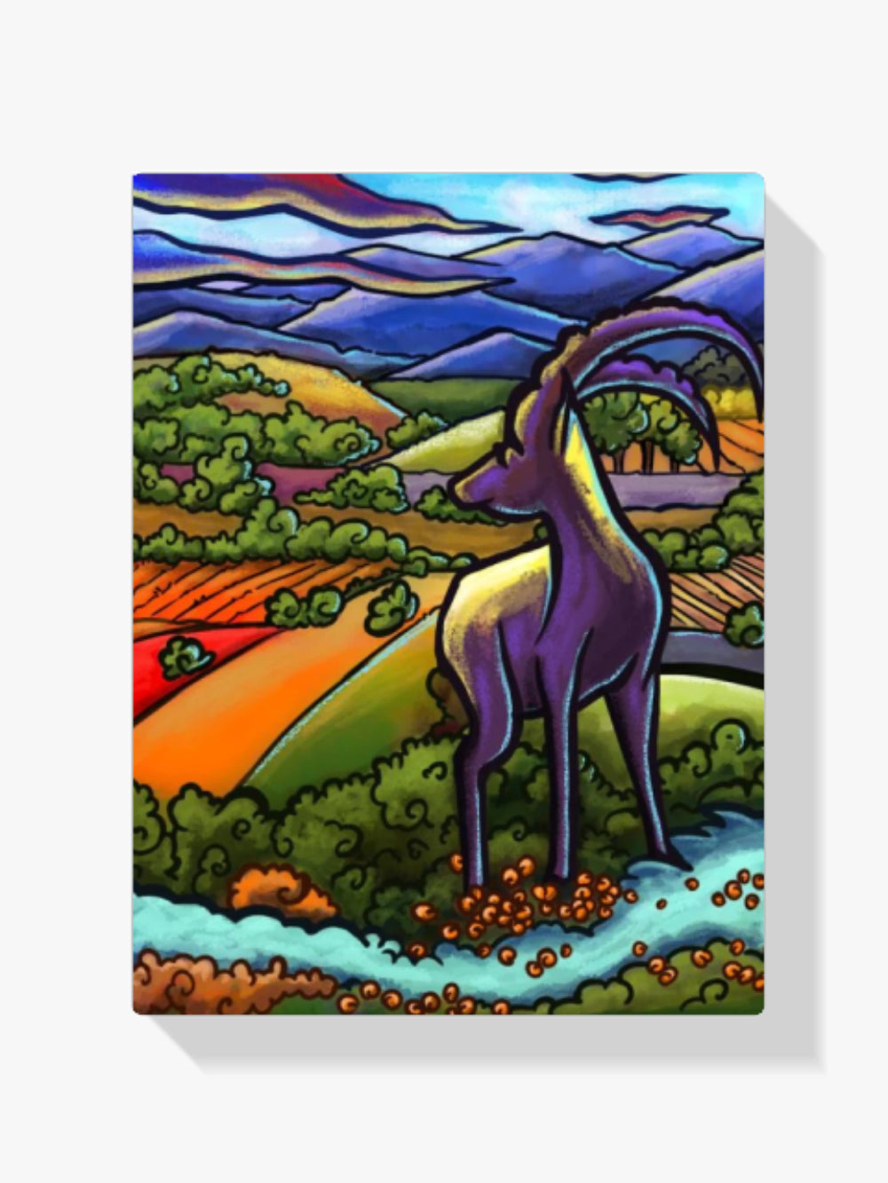 Hirsche in den Hügeln | Exklusives Design - Malen nach Zahlen