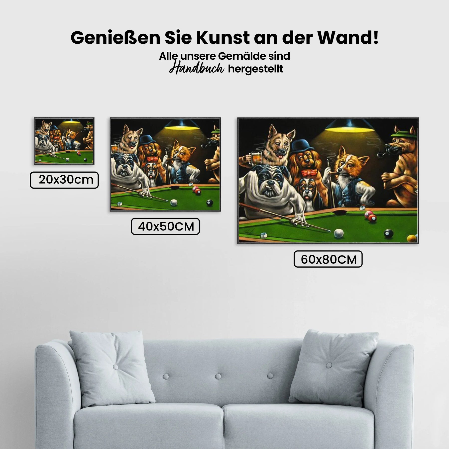 Hunde Billard - Malen nach Zahlen