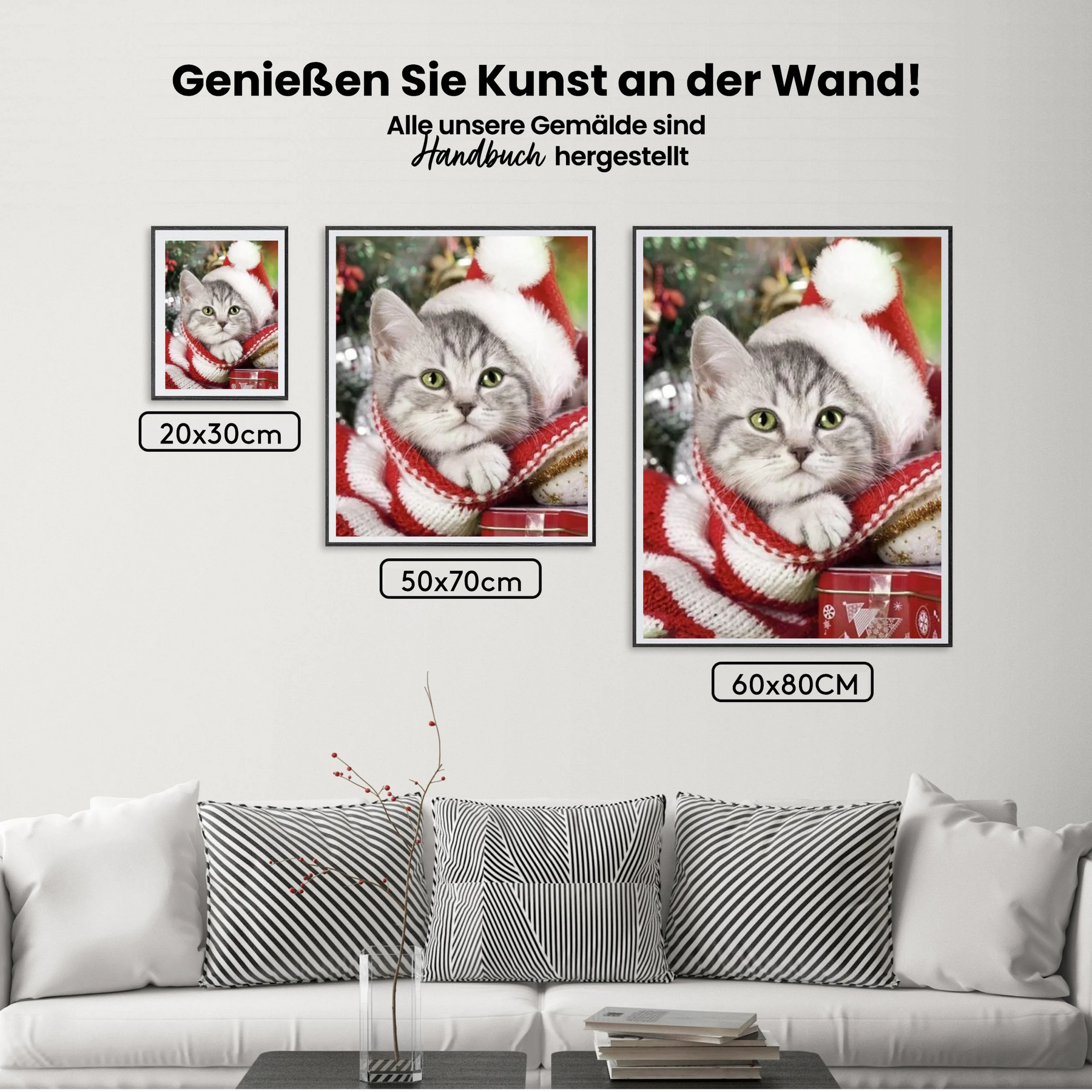 Kätzchen Weihnachten - Malen nach Zahlen