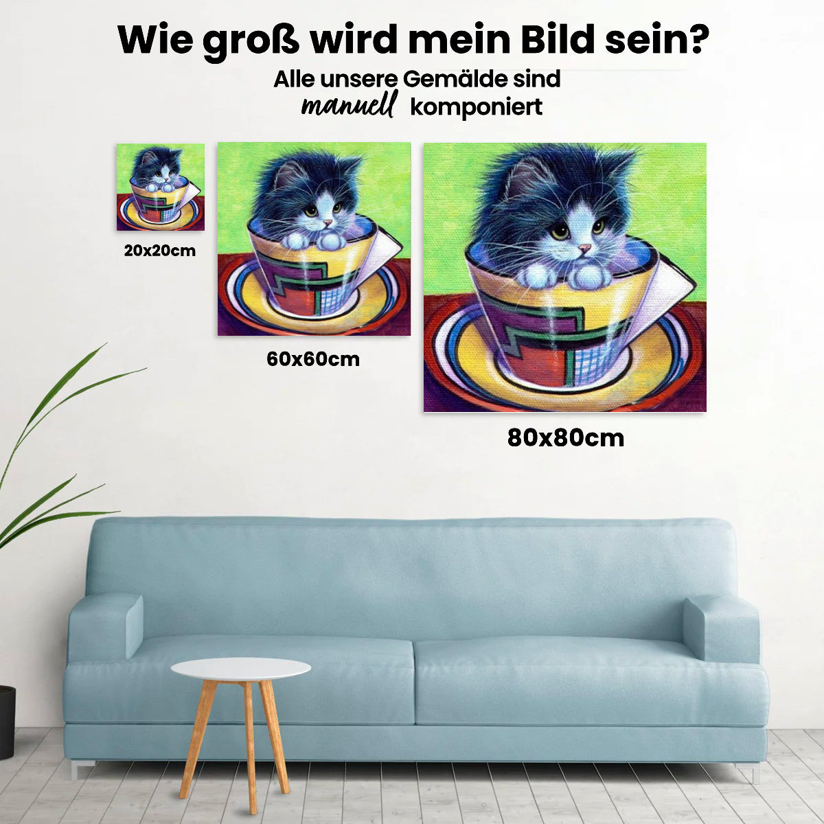 Katze Im Becher - Malen nach Zahlen