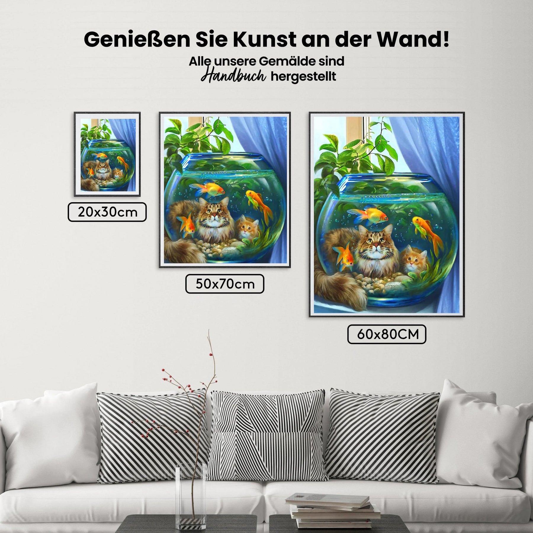 Katzen Im Fischglas - Malen nach Zahlen