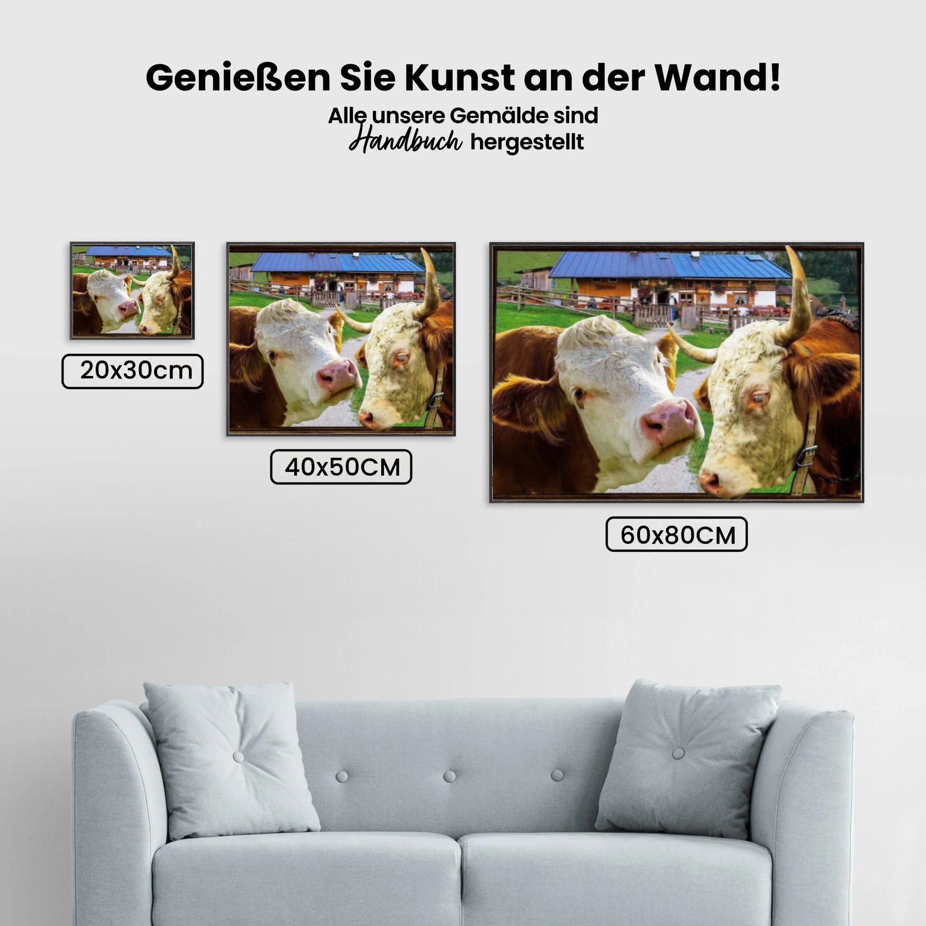 Kühe in einer Liste - Malen nach Zahlen