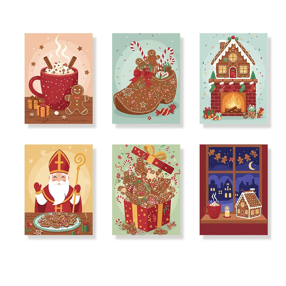 Måla efter siffror - 6 minimålningar | Set med abstrakta affirmationer