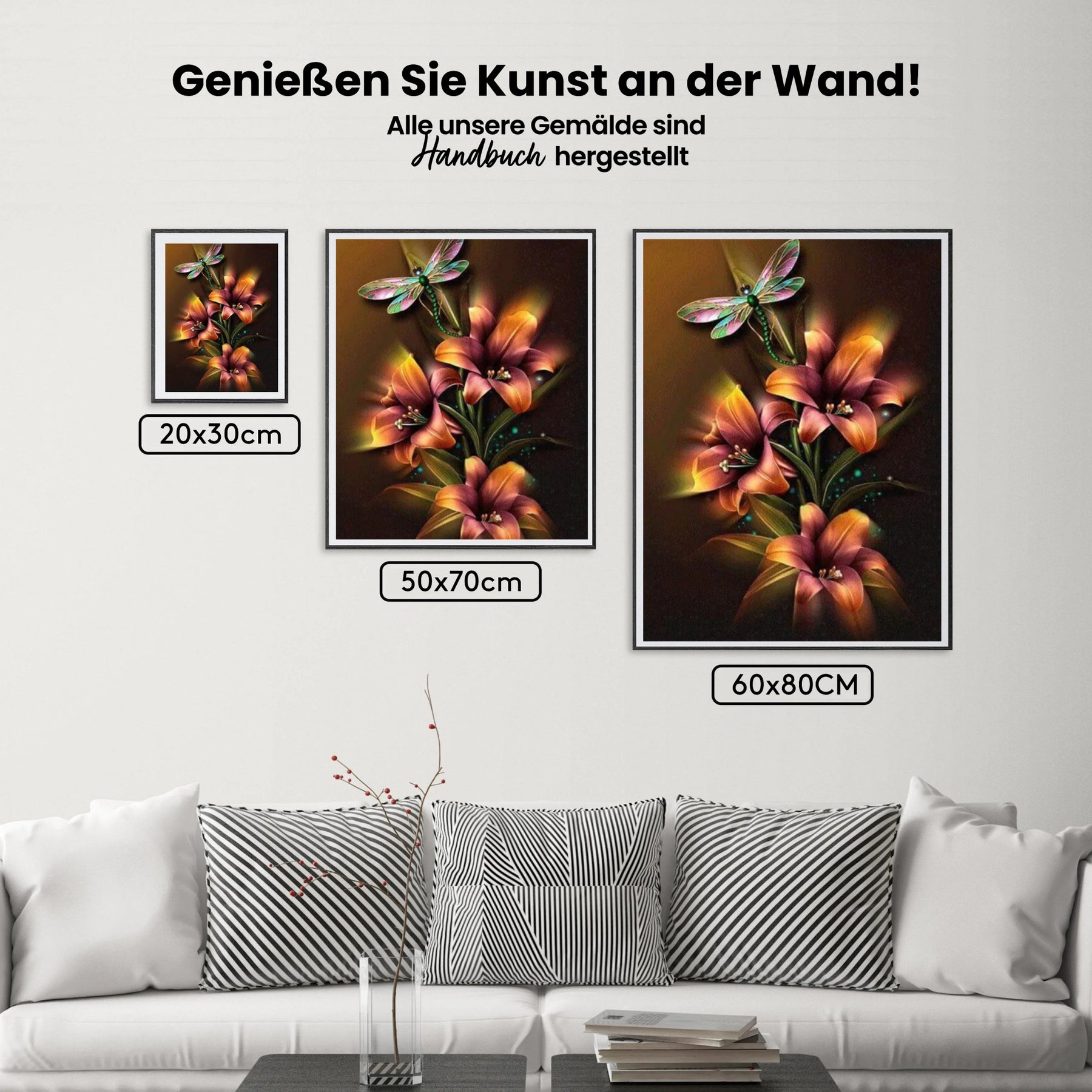 Libelle Mit Blumen - Malen nach Zahlen