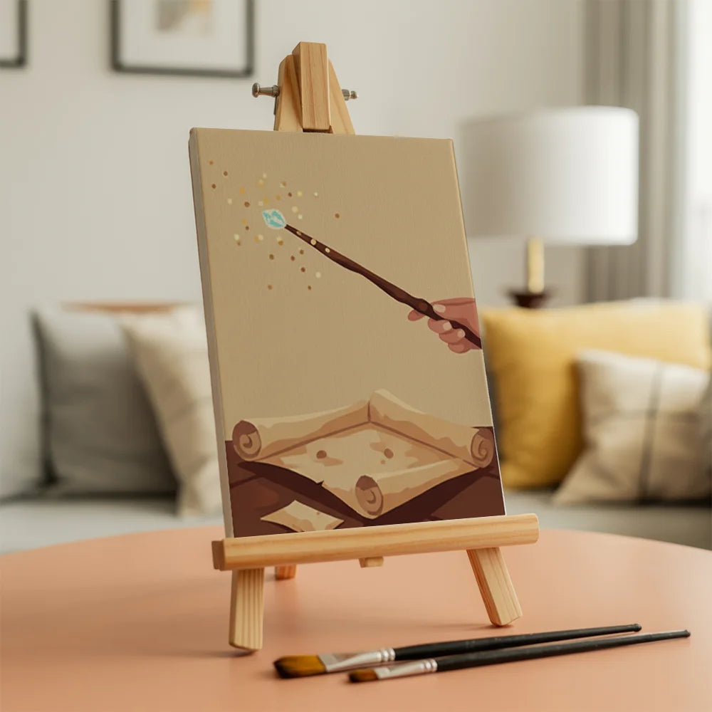 Måla efter siffror - 6 minimålningar | Set med abstrakta affirmationer