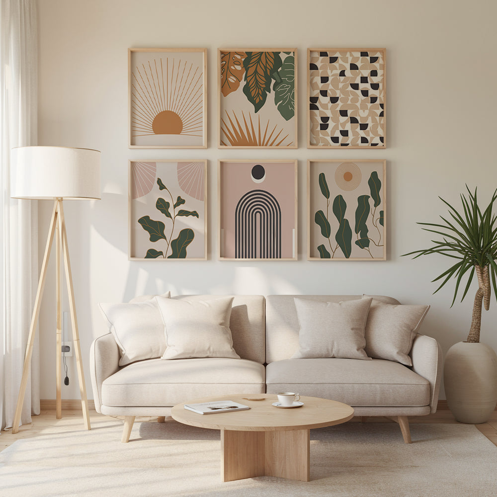 Måla efter siffror - 6 minimålningar | Boho Edition-set