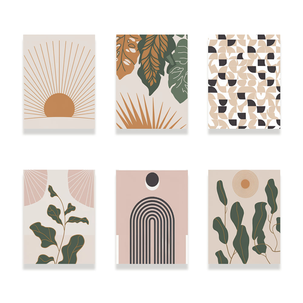 Måla efter siffror - 6 minimålningar | Boho Edition-set
