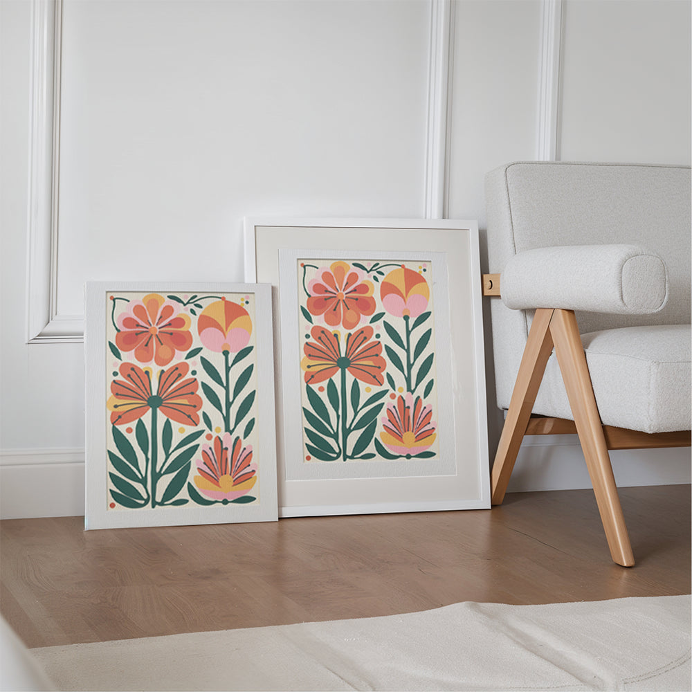 Måla efter siffror - 6 minimålningar | Boho blomset