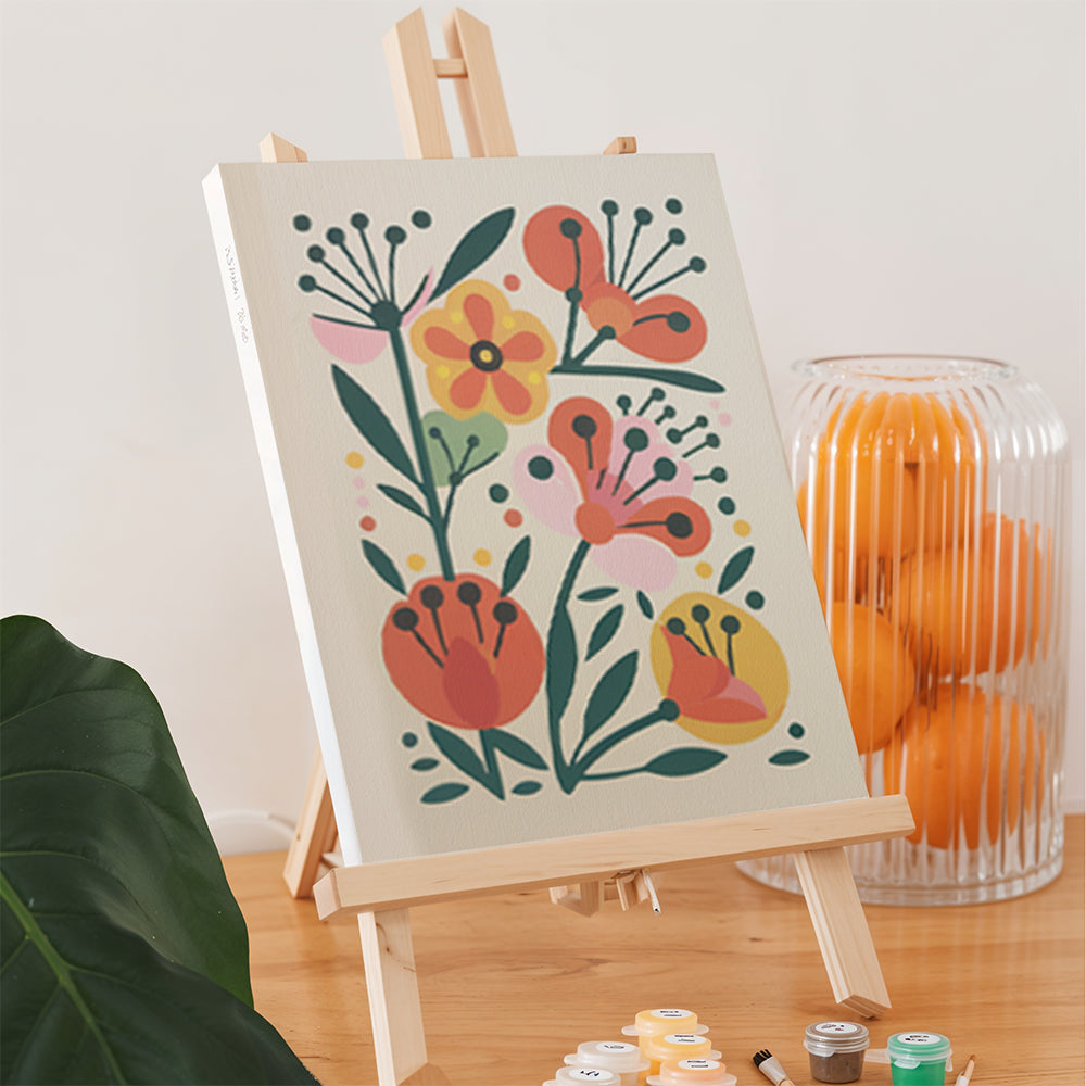 Måla efter siffror - 6 minimålningar | Boho blomset