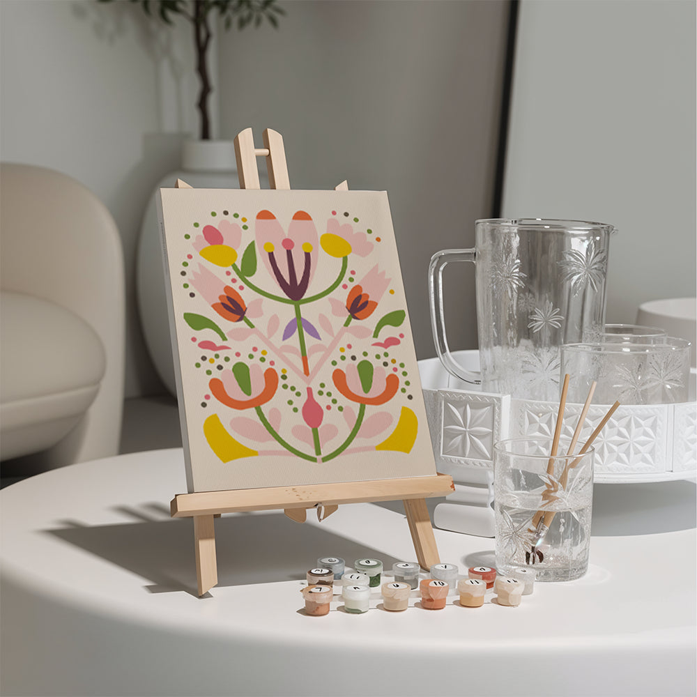 Måla efter siffror - 6 minimålningar | Boho blomset